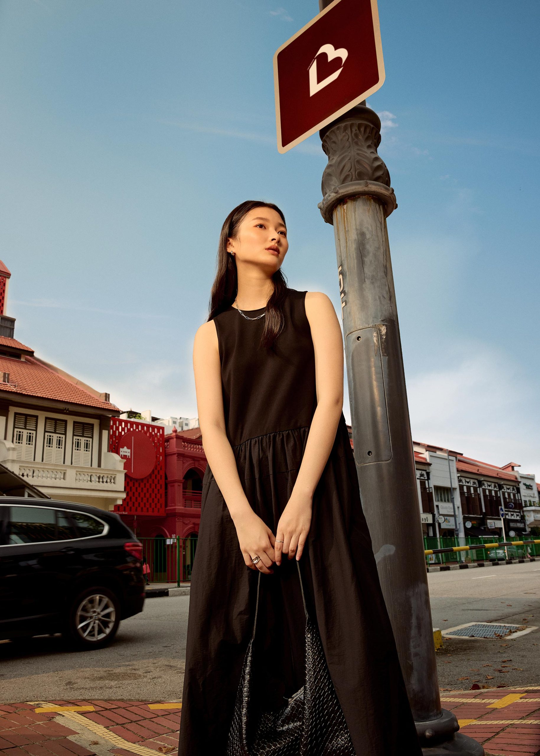 Jersey Round Neck Drop Waist Trapeze Midaxi Dress - Image 5