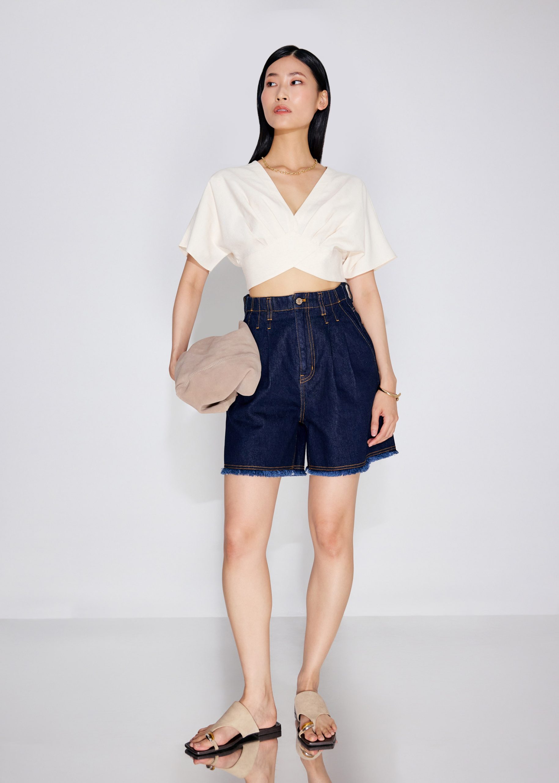 V-neck Kimono Sleeve Crop Top - Image 12