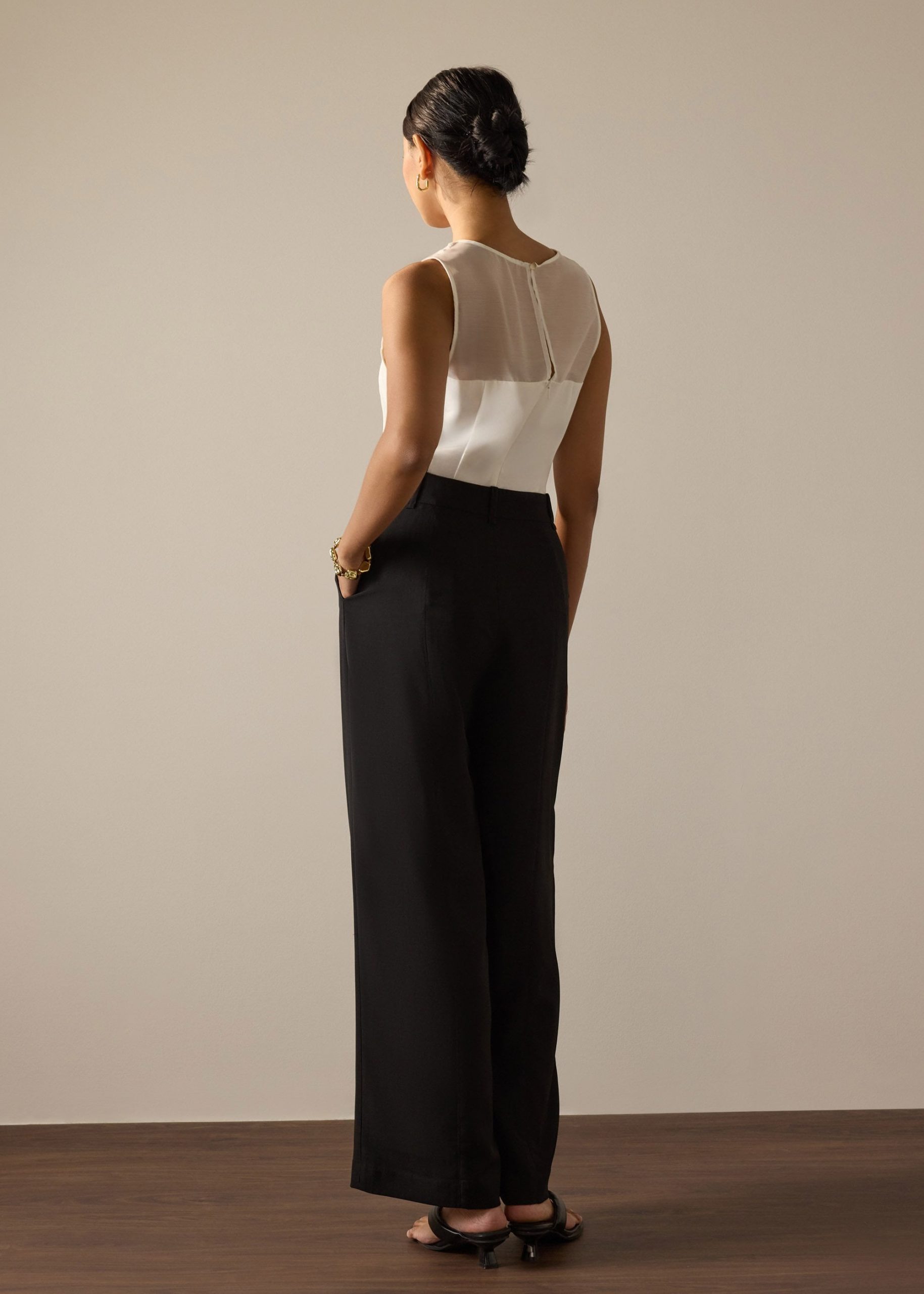 Leggy??Pia Adjustable Hem Elastic Melange Straight Leg Pants - Image 5