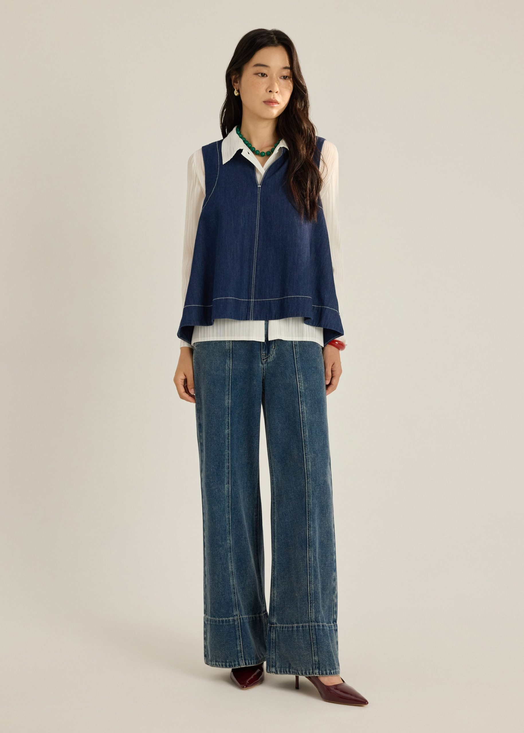 Leggy??Denim Panelled Wide Leg Jeans - Image 13
