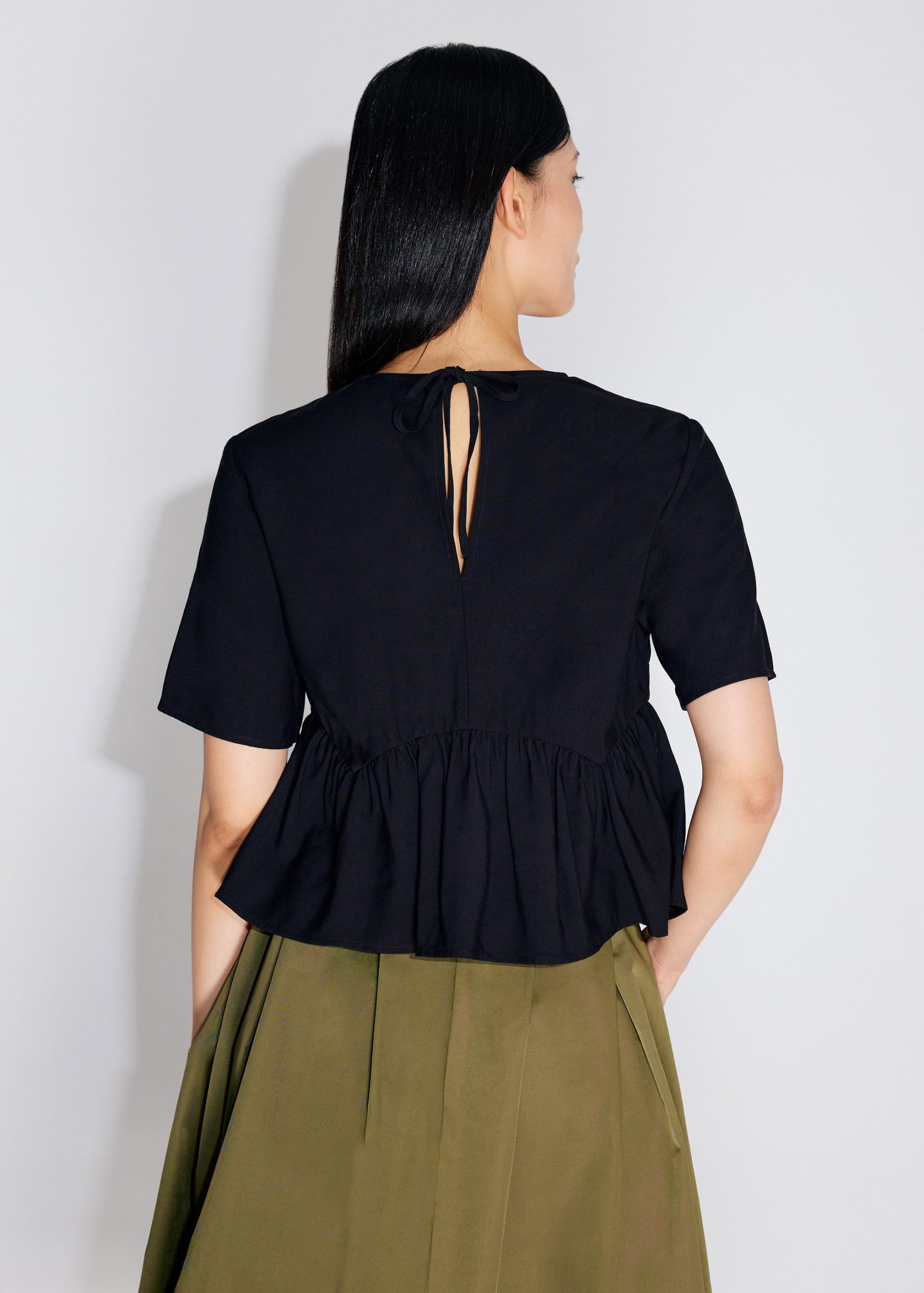Round Neck Peplum Shell Top - Image 2