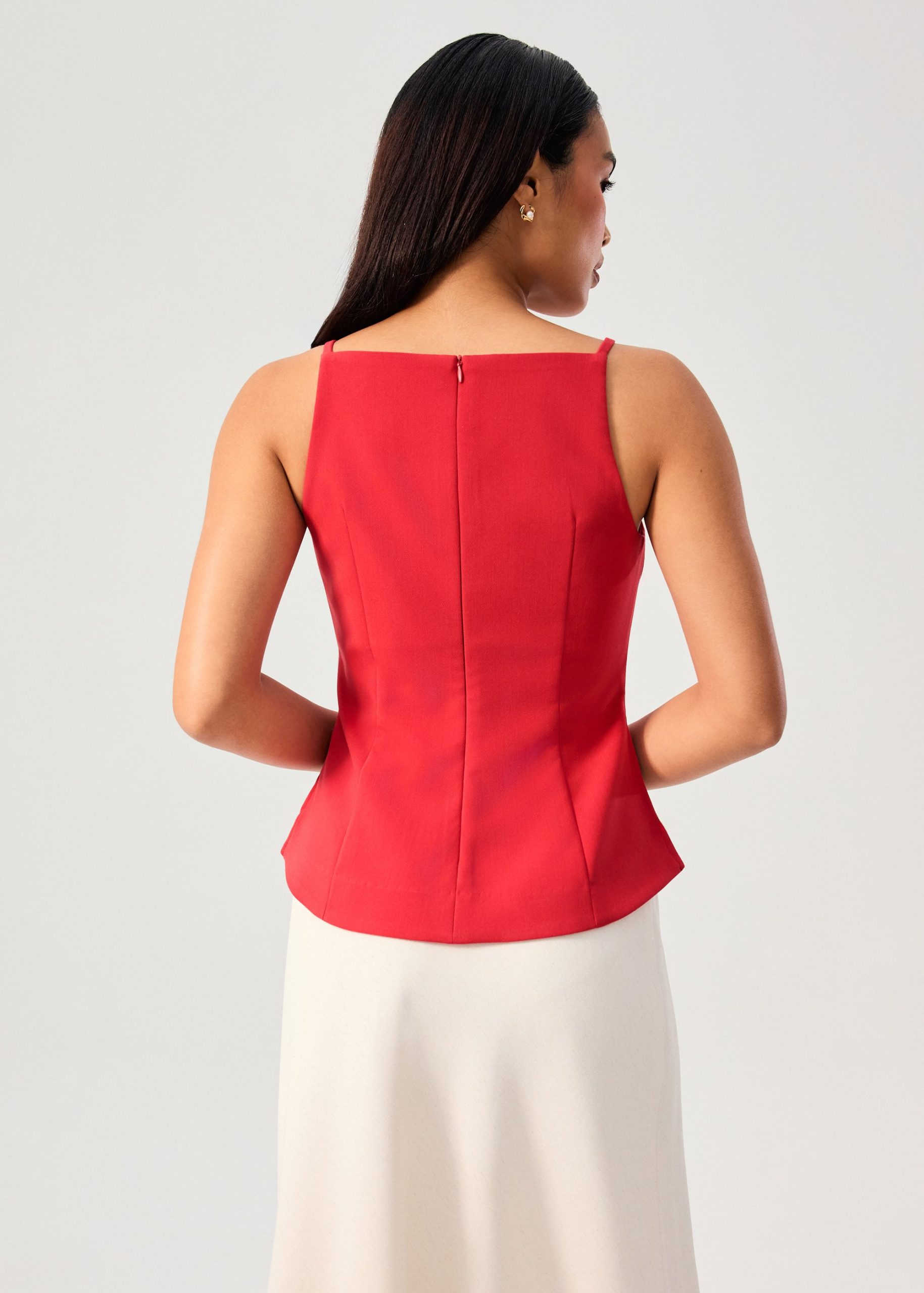 Straight Neck Fitted Camisole Top - Image 12