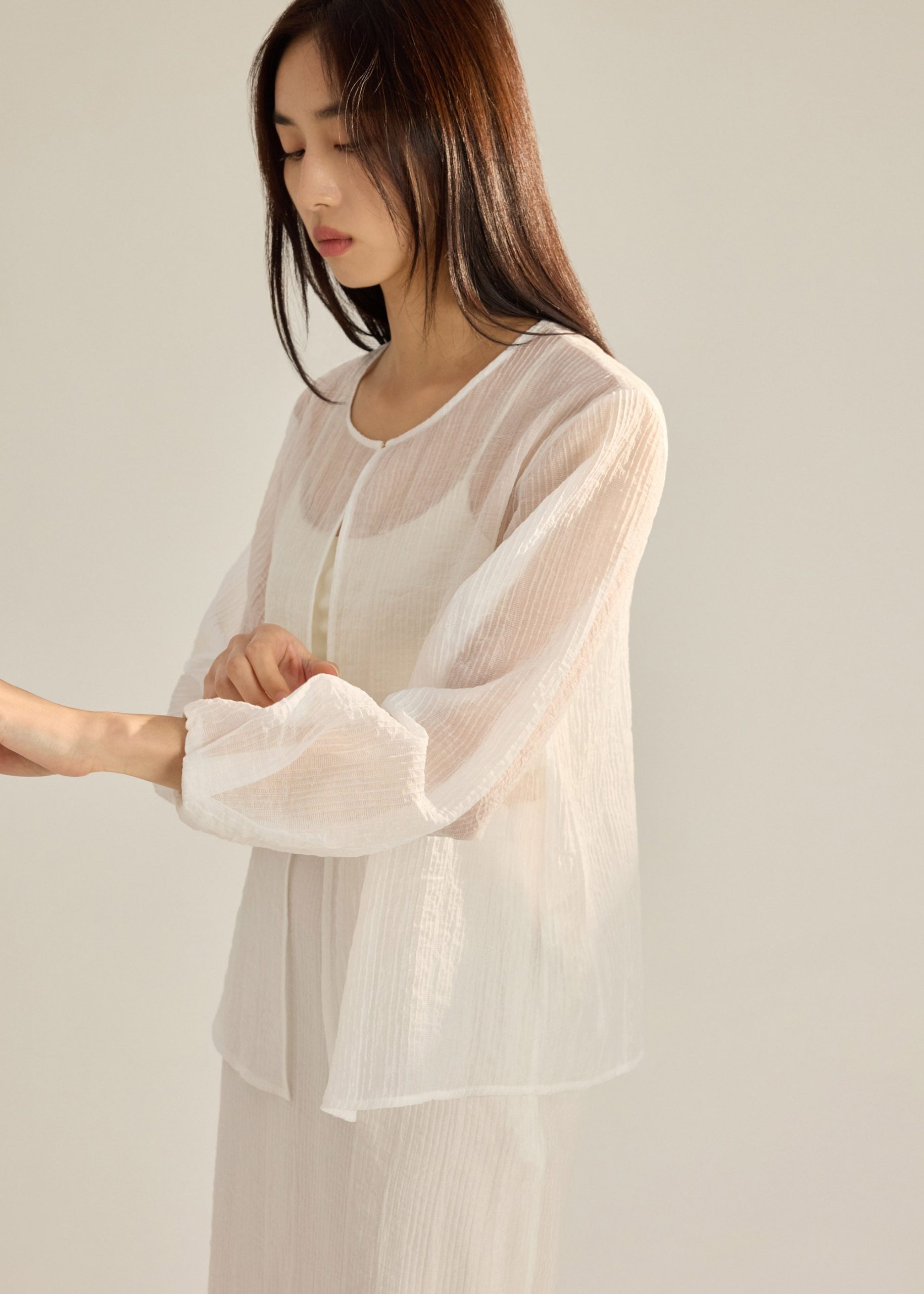 Viv RuchedReady® Sheer Textured Cardigan - Image 12