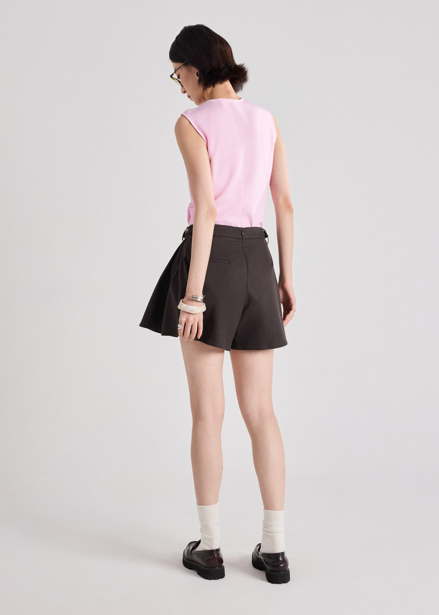Buckle Belt Flare Shorts - Image 10