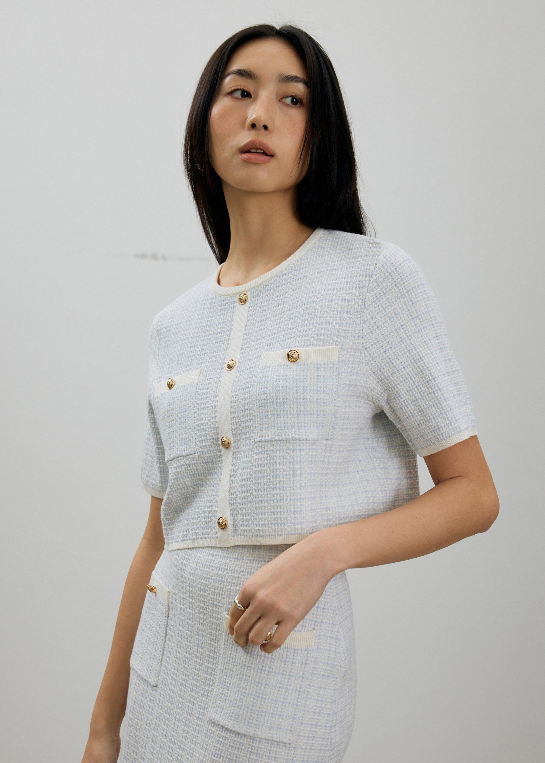 Yoko Textured Knit Boxy Top - Image 13