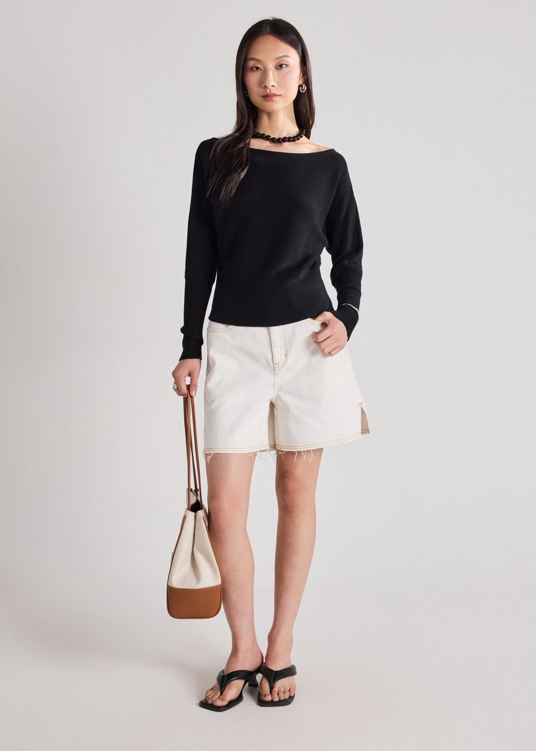 Knit Asymmetric Puff Sleeve Top - Image 18