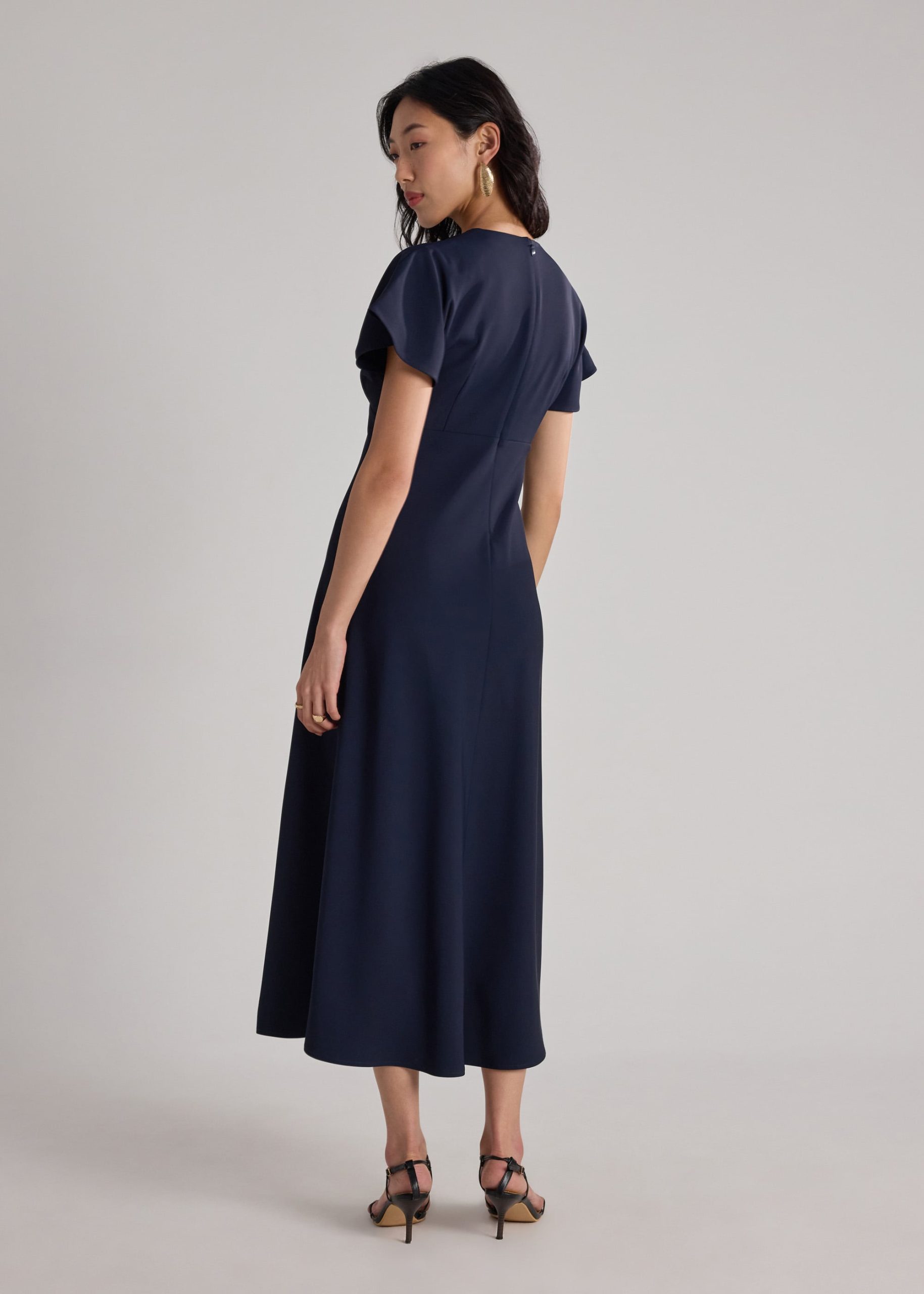 BraFree by LB Crepe Flutter Sleeves Dress - Image 16