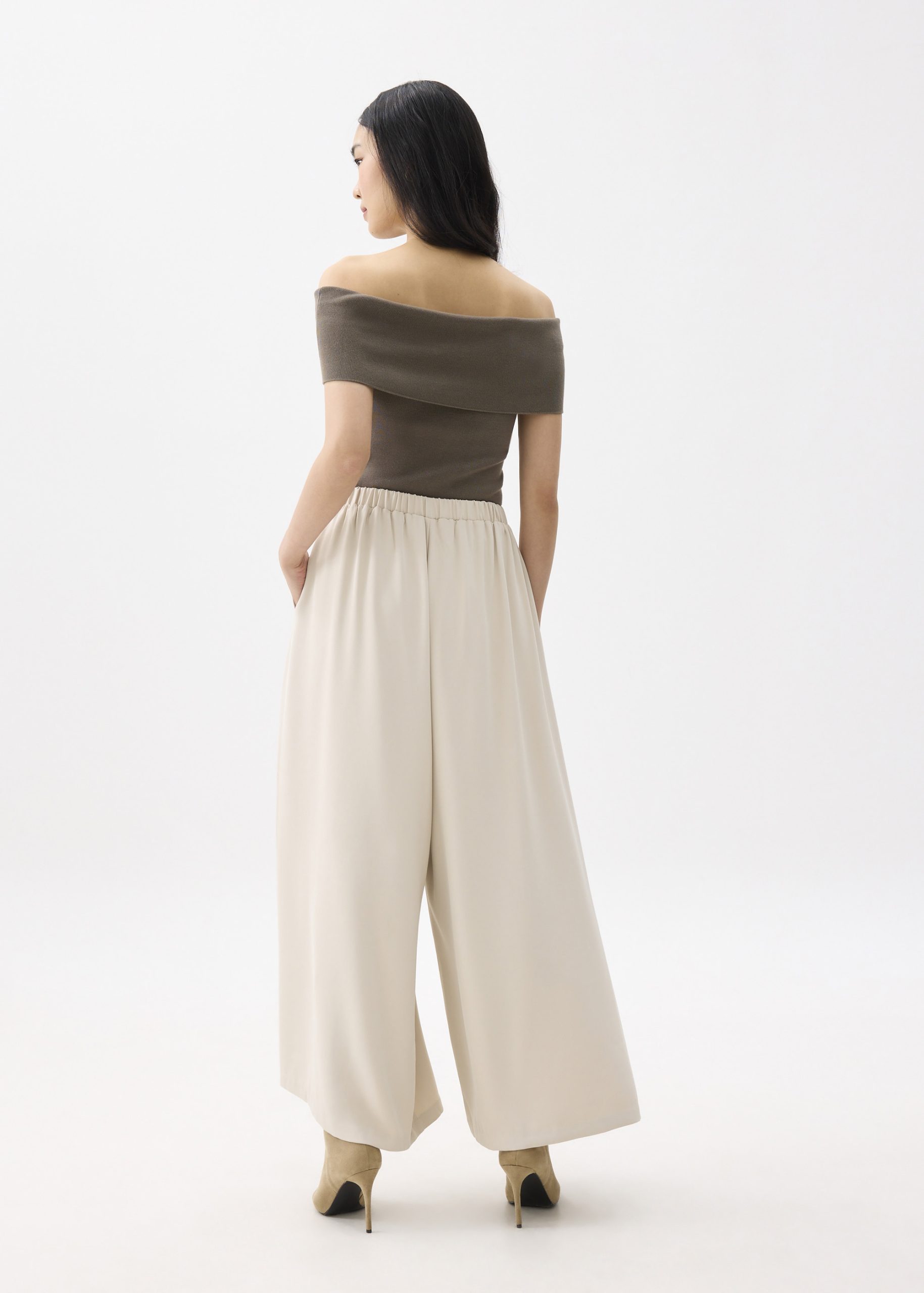 Elastic High Waist Palazzo Pants - Image 5