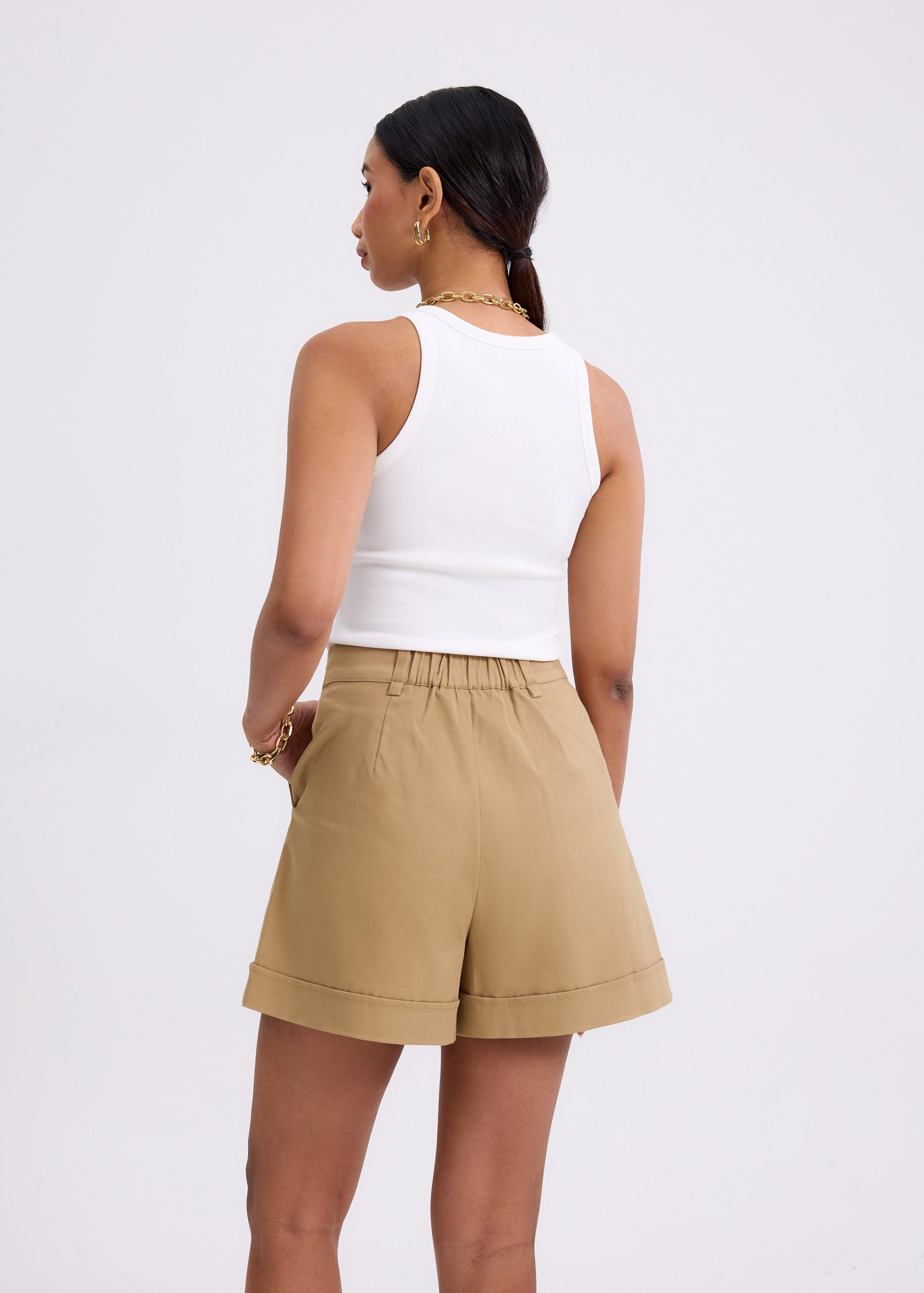 Alyssa Elastic Cotton A-line Shorts - Image 16