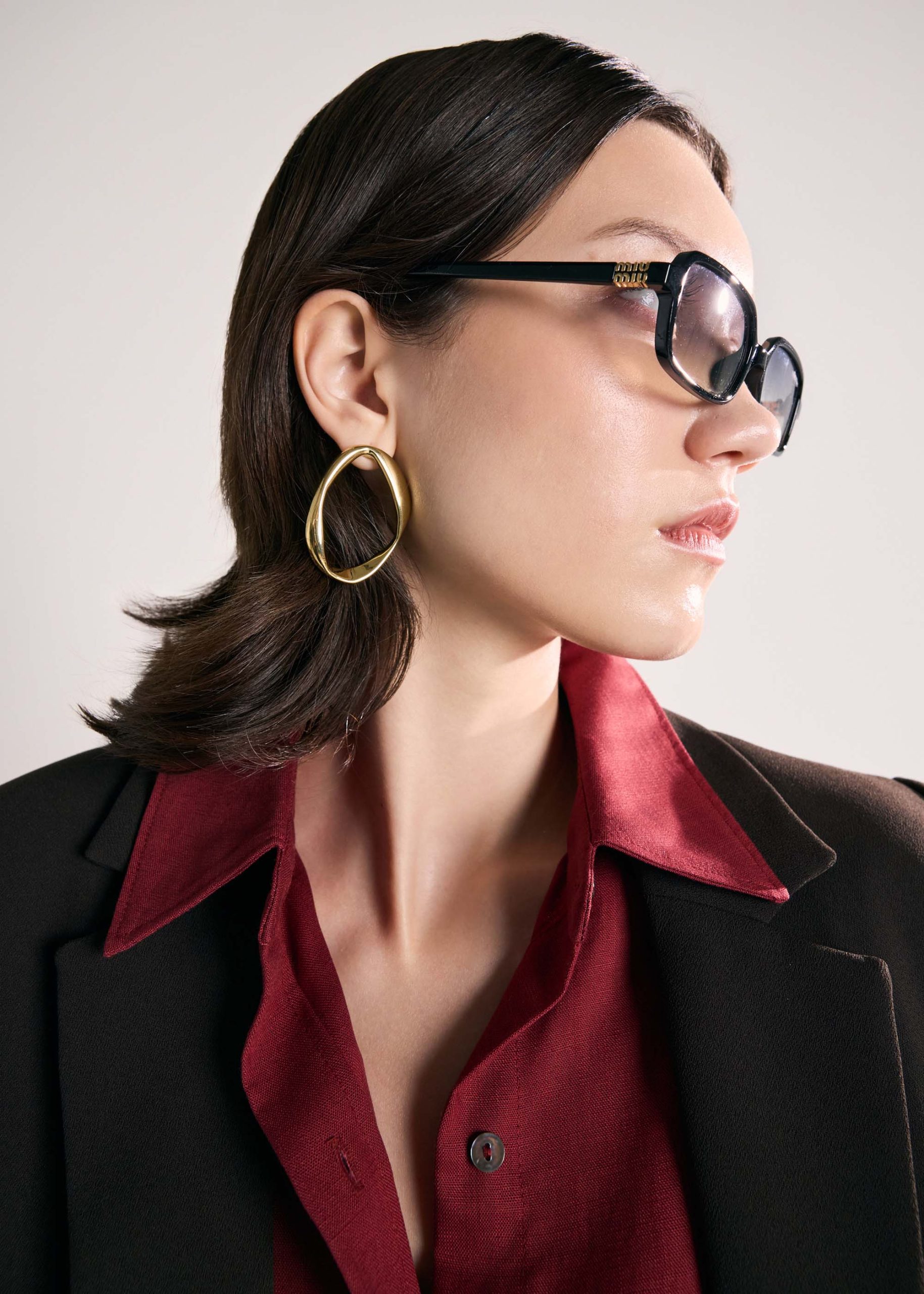 14K Gold Plated Oval Earrings - Image 4