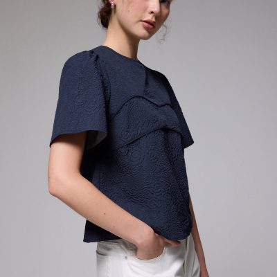 Embossed Jacquard Shell Top