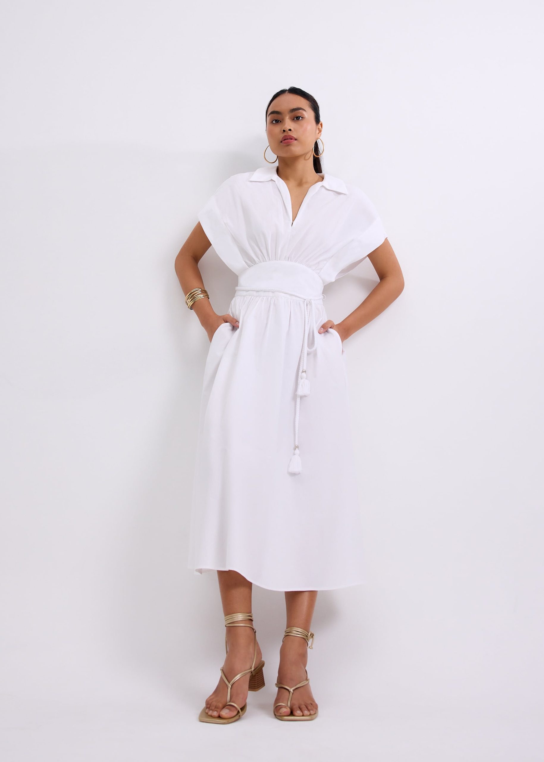 Dahlia Poplin Fit & Flare Midaxi Dress - Image 2