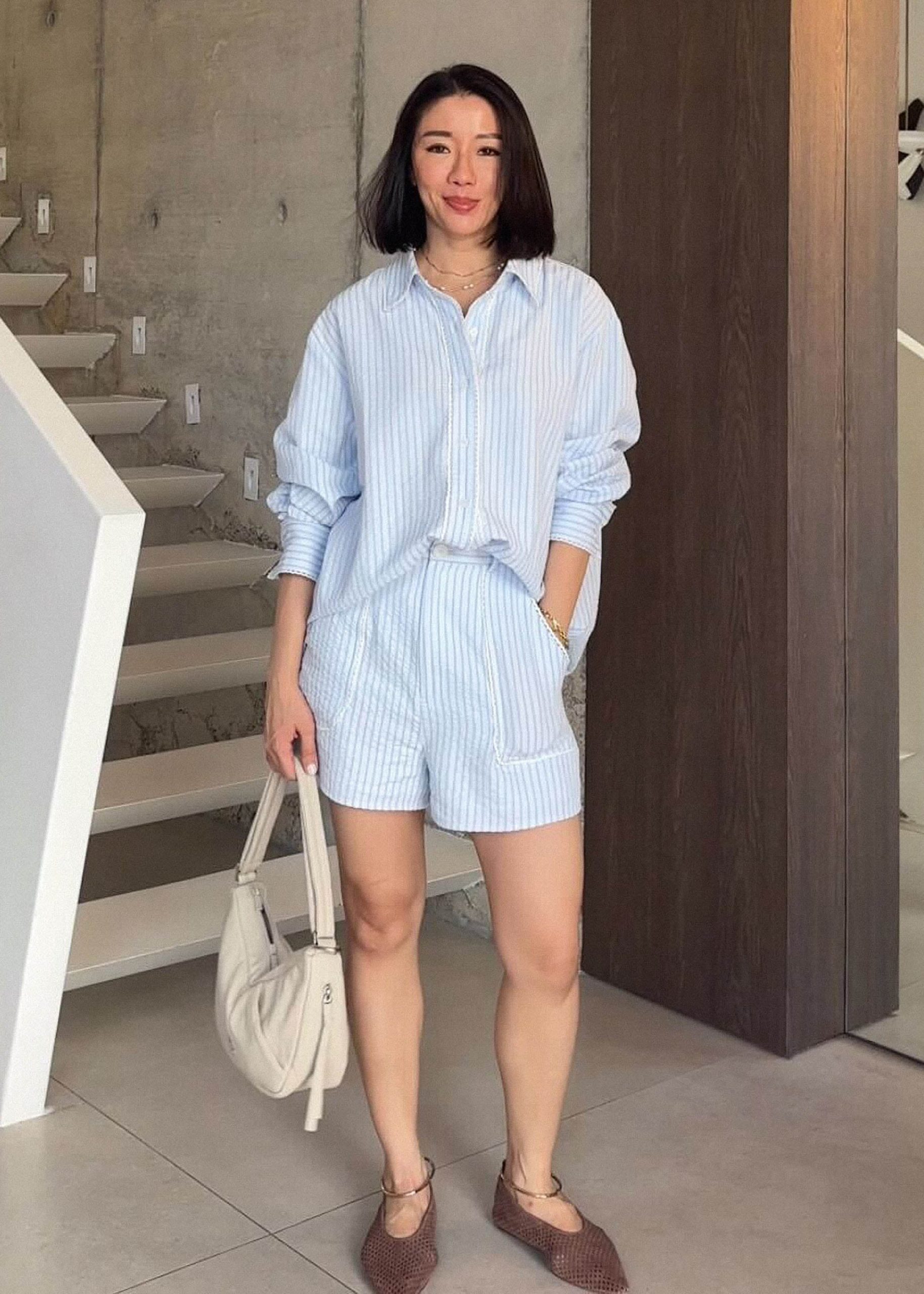 RuchedReady® Relaxed Striped Cotton Scallop Trim Shirt - Image 10