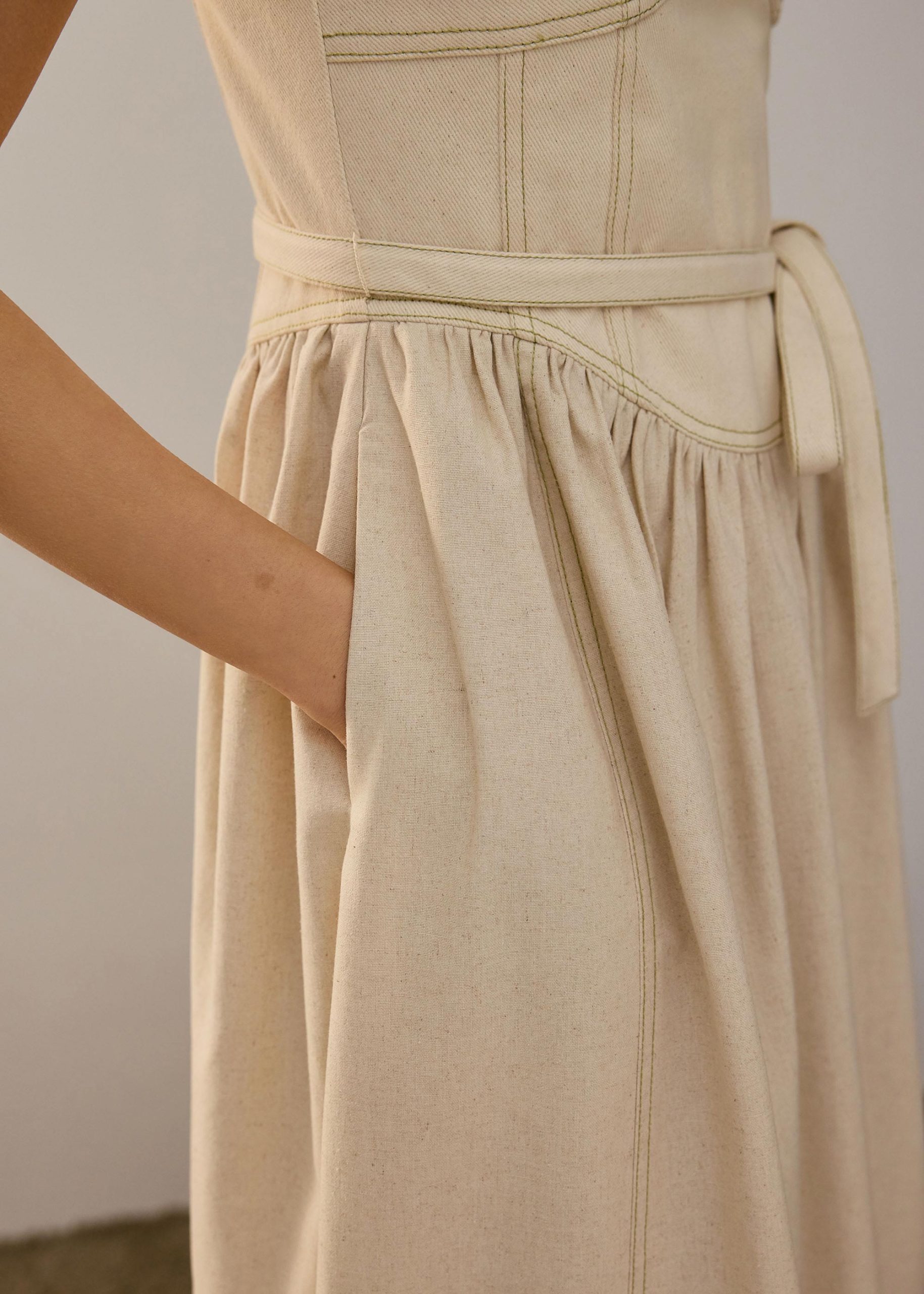 Detachable Sash Sweetheart Fit & Flare Midi Dress - Image 13