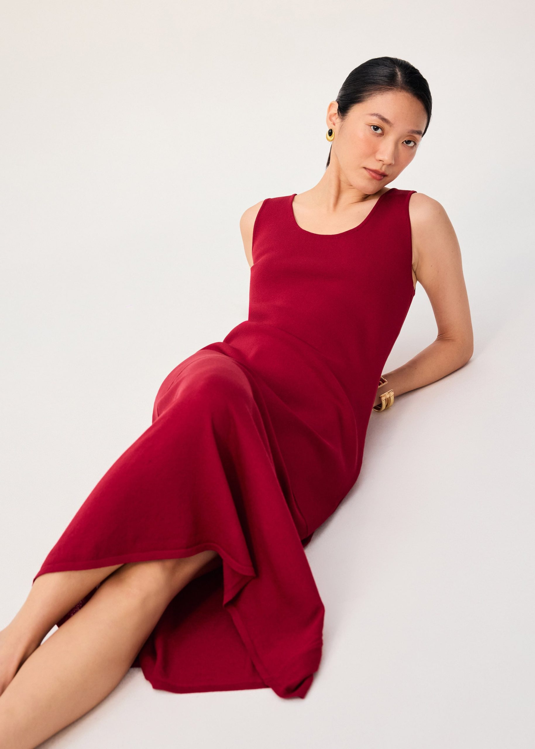 Reversible Sheer Knit Column Midaxi Dress - Image 9