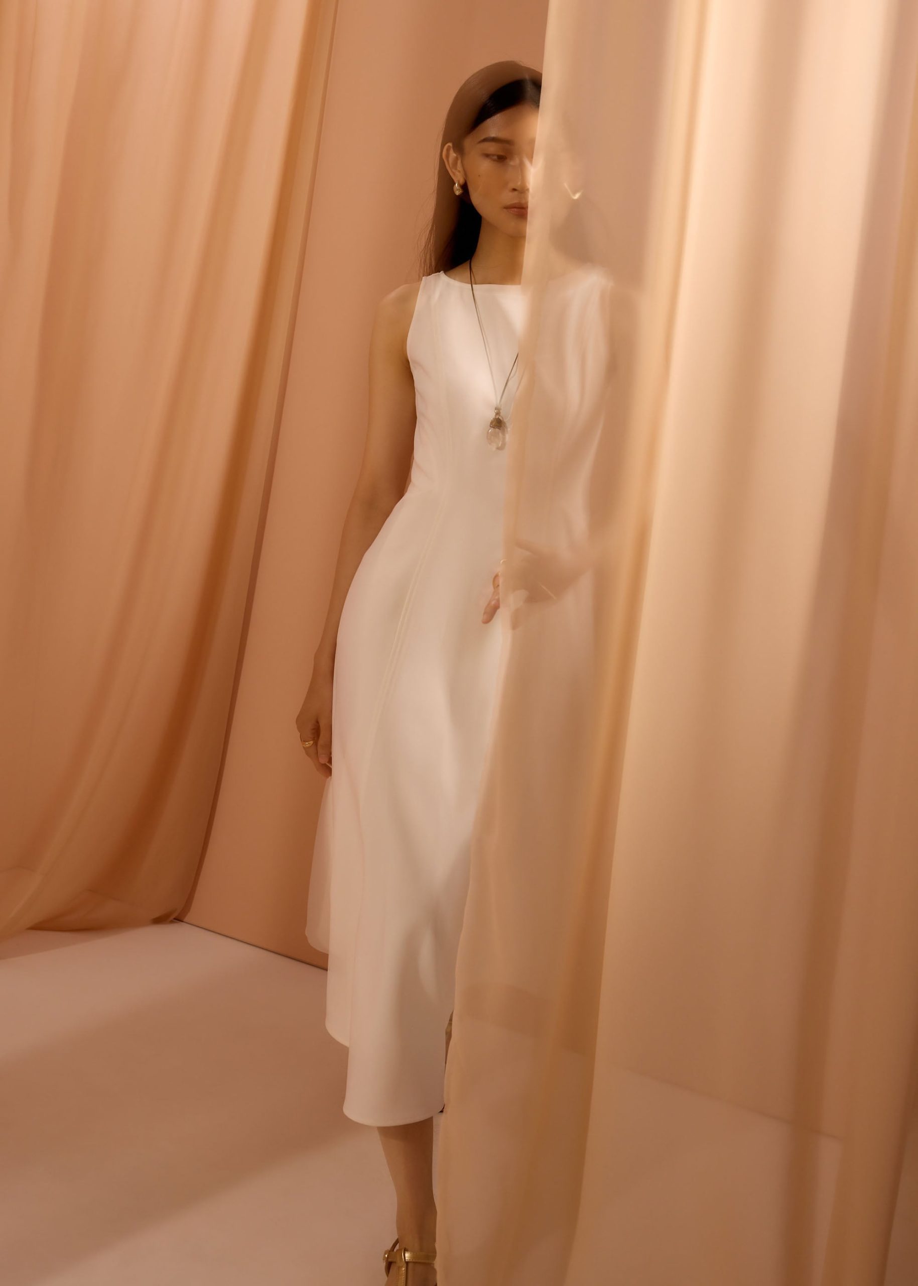 Ling Belted Boat Neck Fit & Flare Midaxi Dress - Image 7