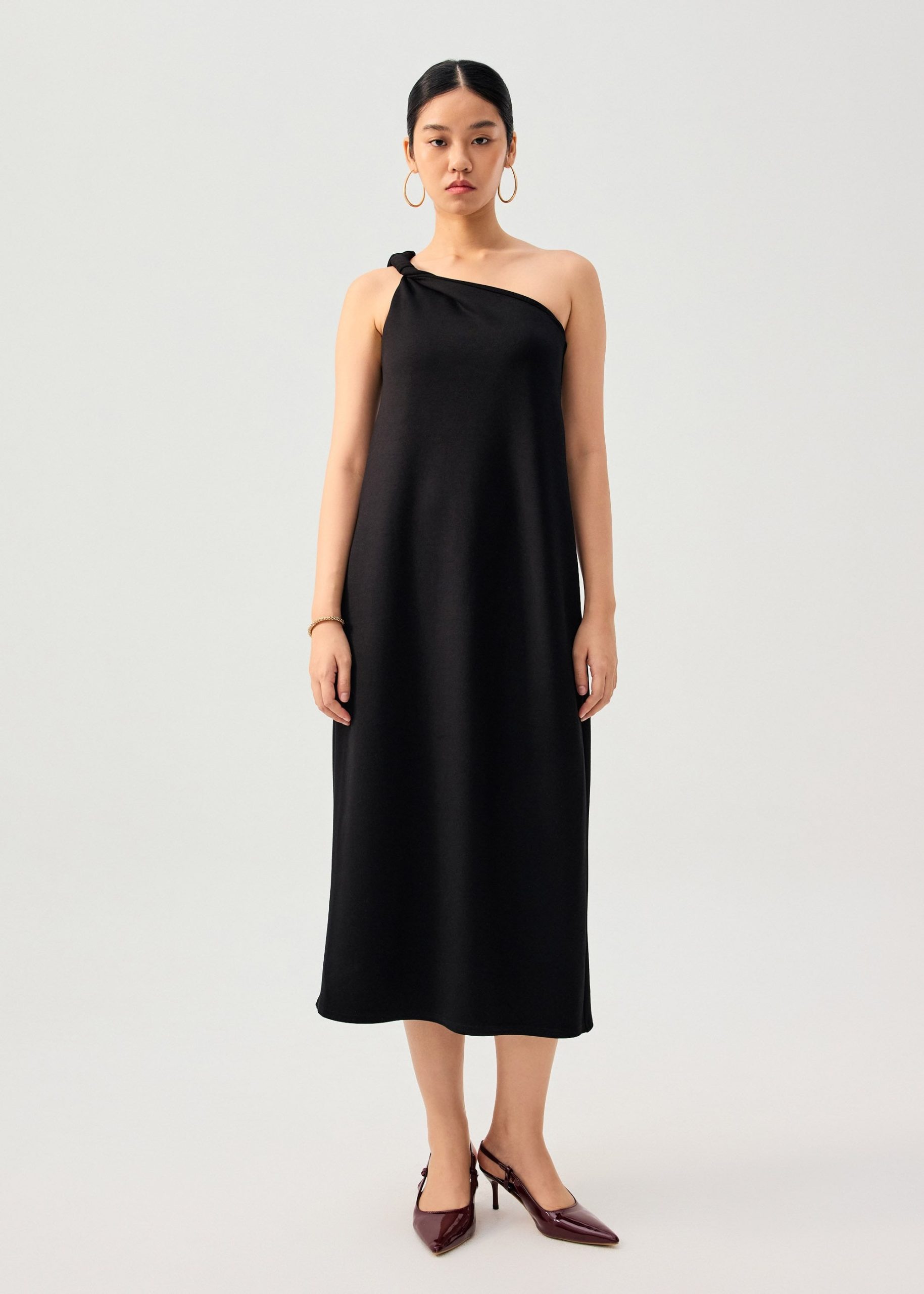 Tencel Shoulder Twist Toga Cocoon Maxi Dress - Image 2