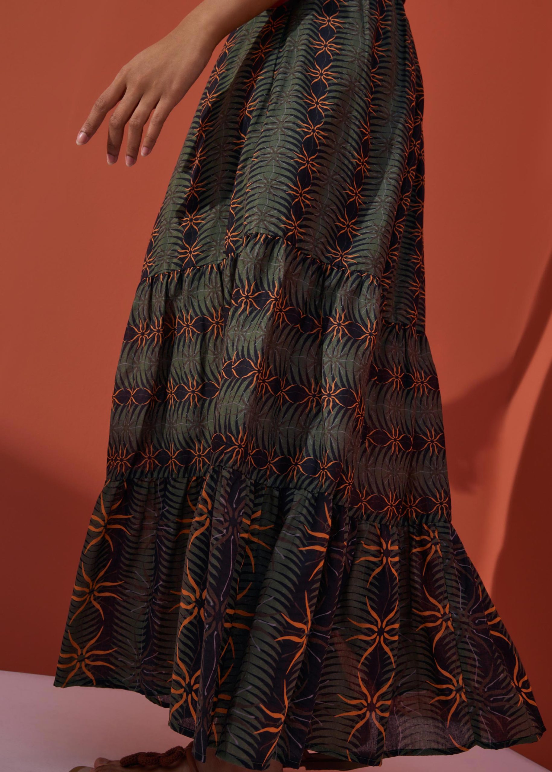 Cotton Flare Maxi Skirt in Desert Haze - Image 16