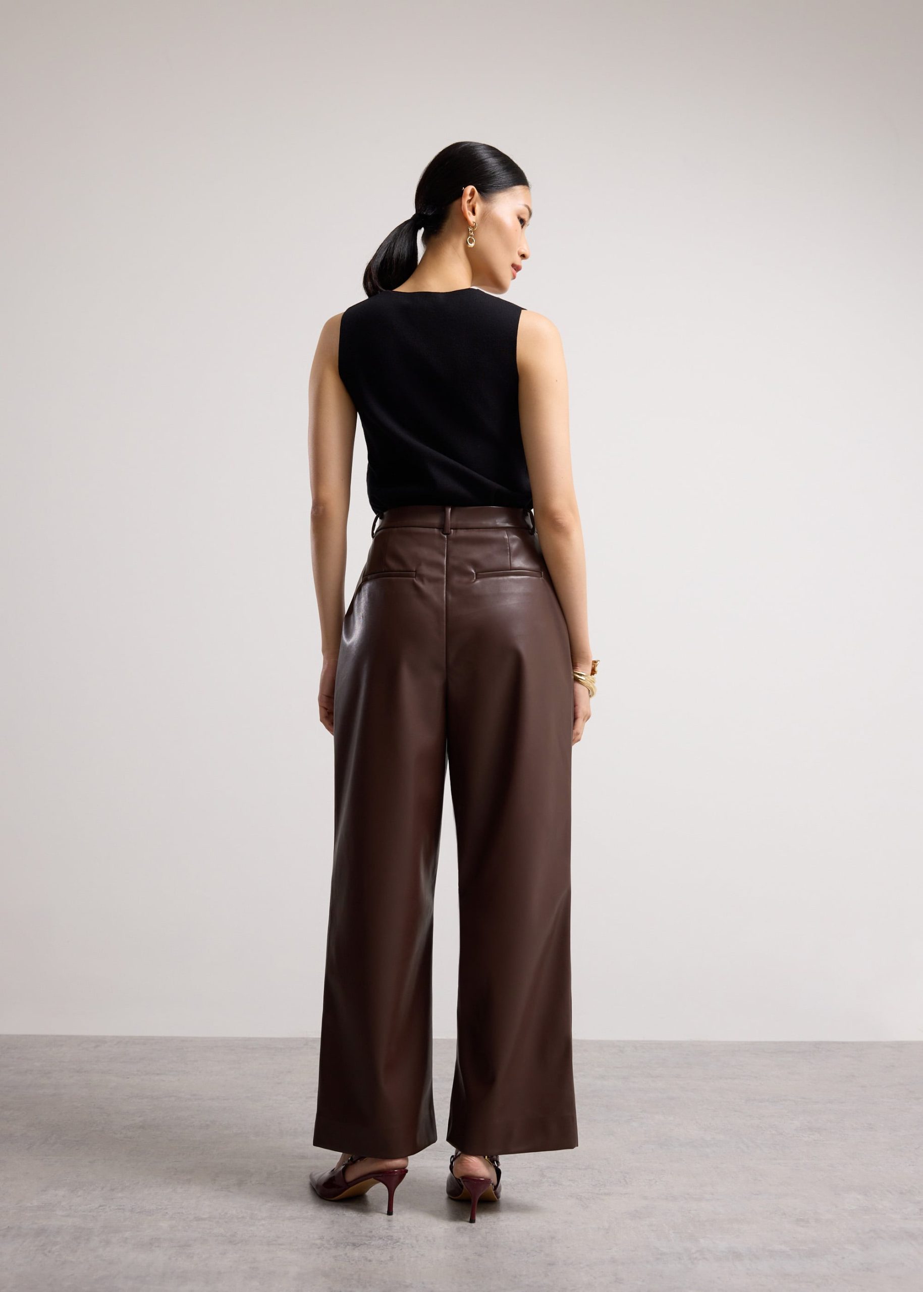Martine Vegan Leather Straight Leg Pants - Image 5