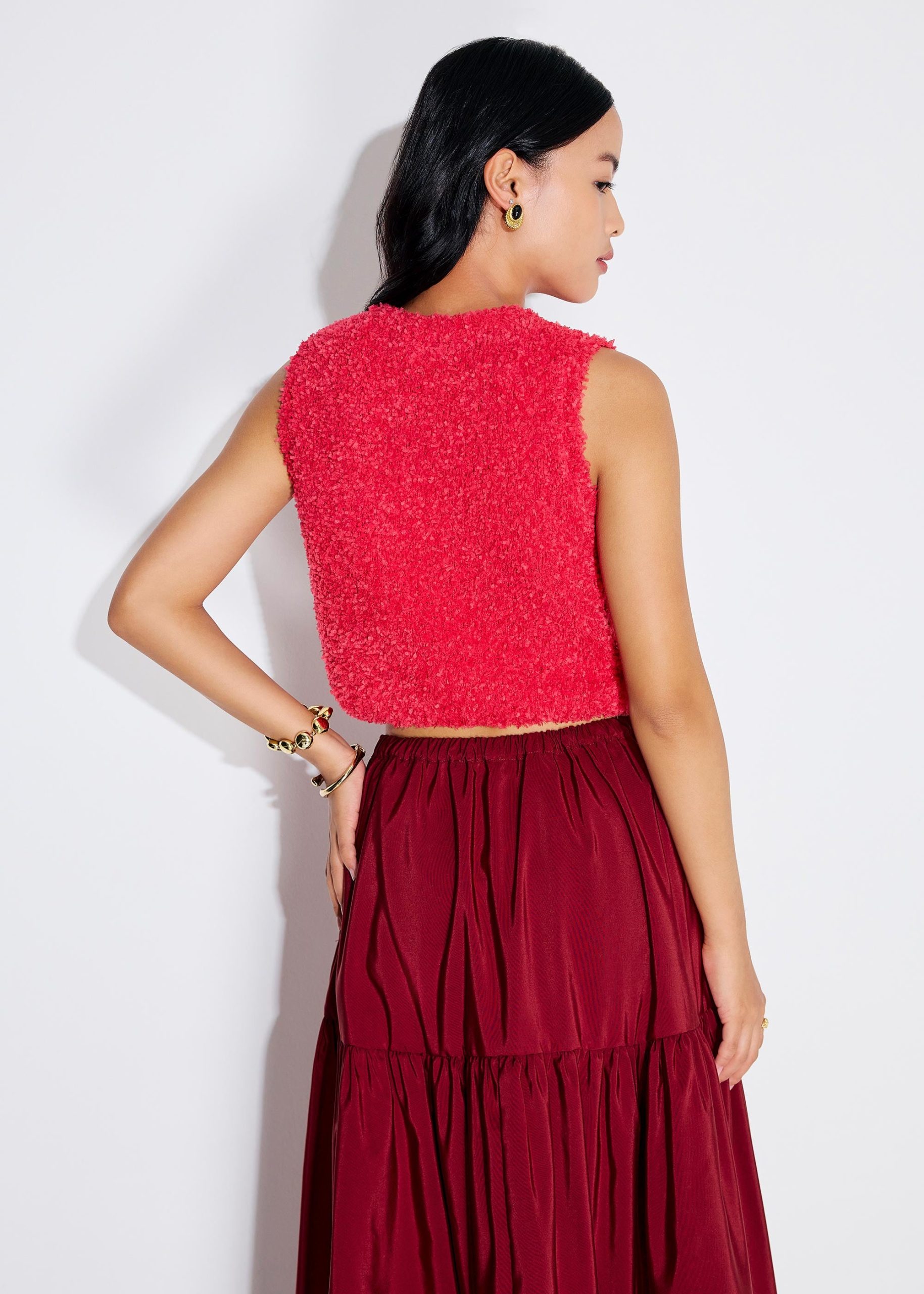 Fuzzy Knit Shell Crop Top - Image 7