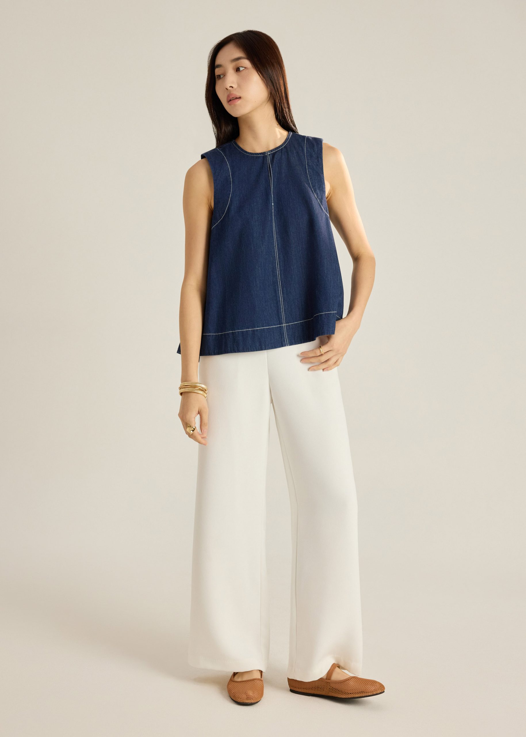 Denim Relaxed Shell Top - Image 5