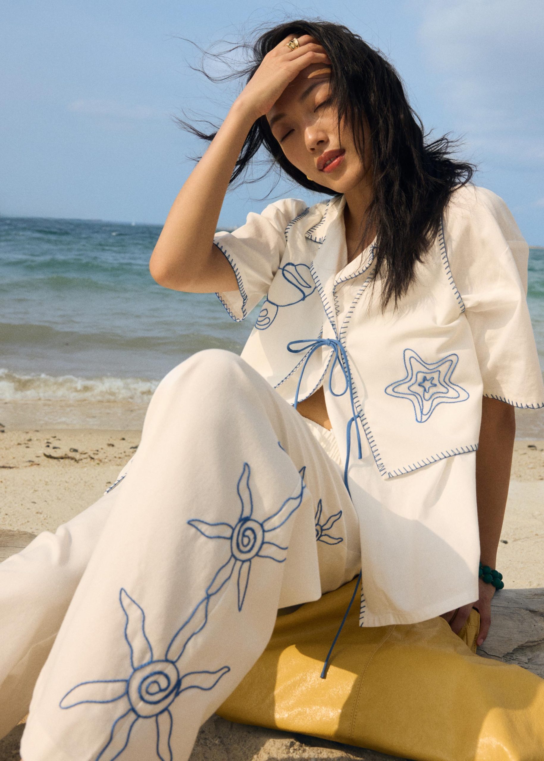 Drawstring Pants in Coastal Charm Embroidery - Image 9