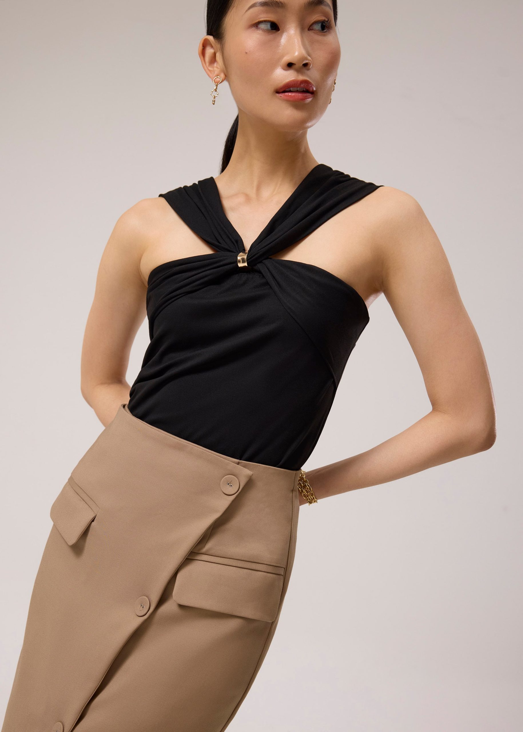 Multi-way Ponte Off-Shoulder Fitted Top - Image 2