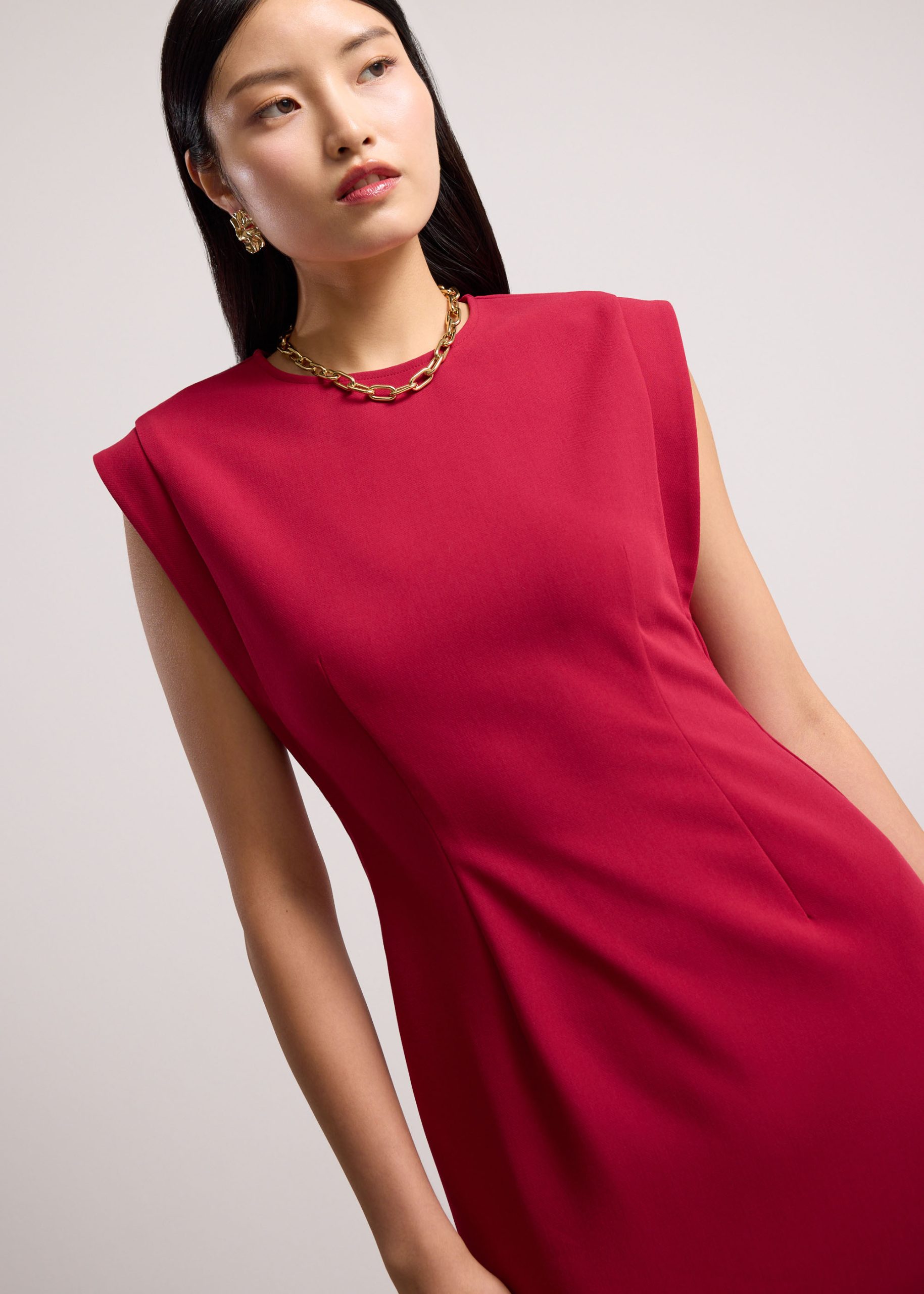 Eika Panelled Cap Sleeve Column Midi Dress - Image 17