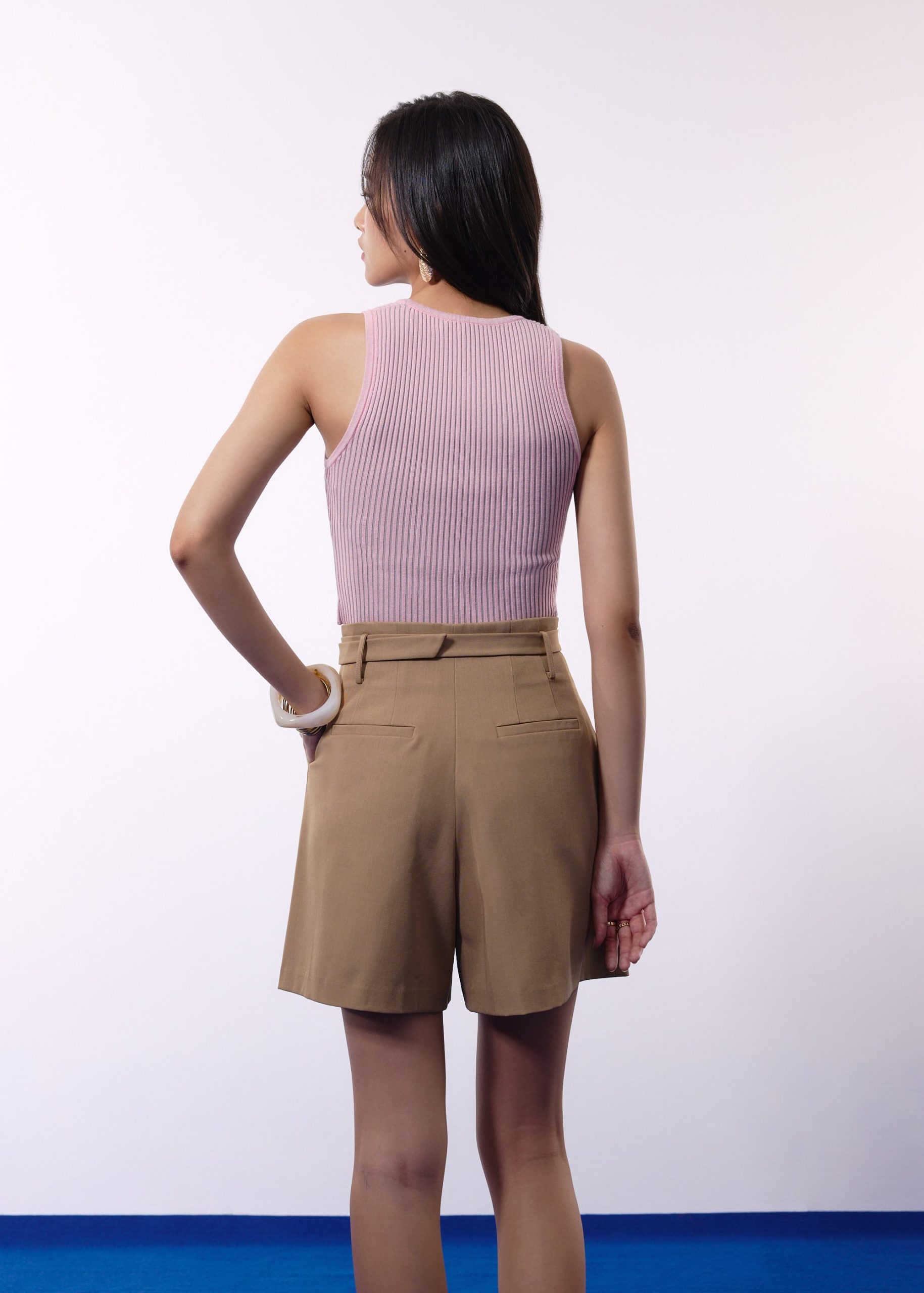 Duo Knit Scoop Neck Crop Tank Top - Image 4