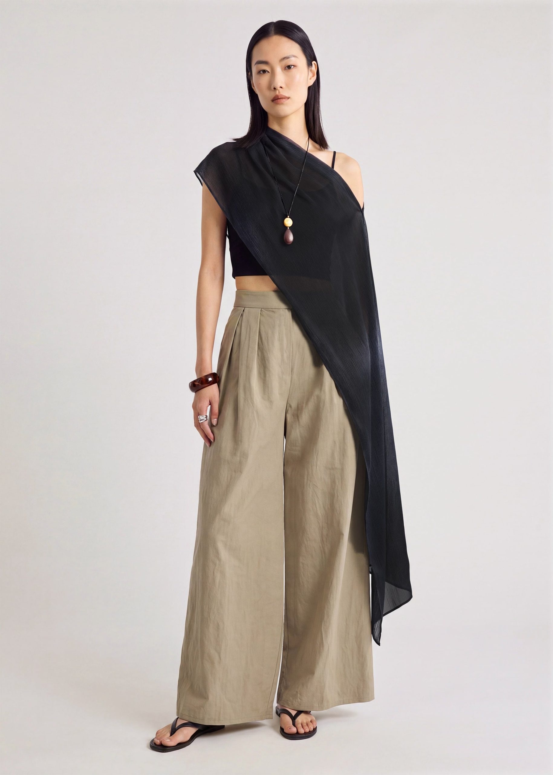 Multi-way Crinkle Satin Scarf - Image 4