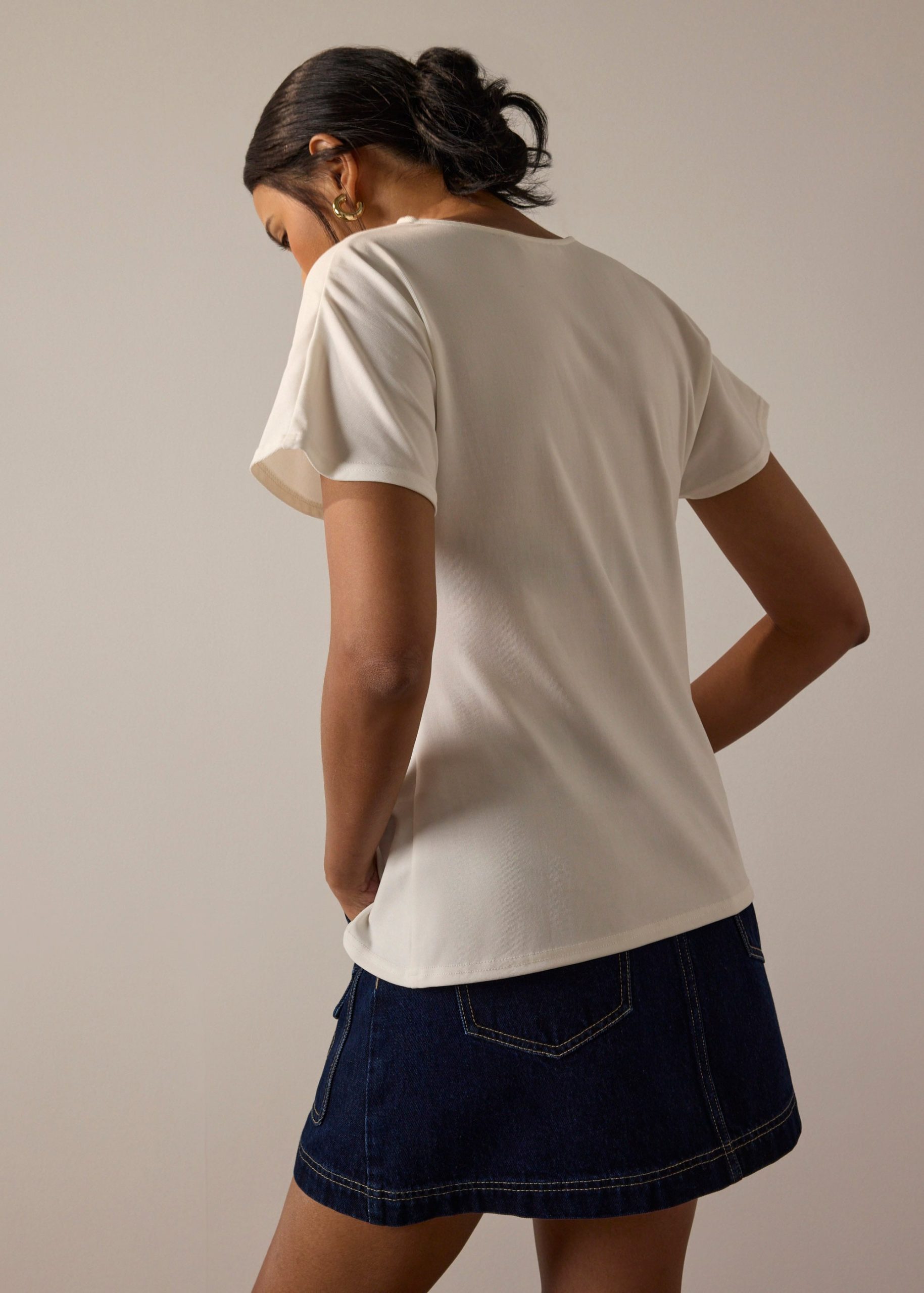 Jersey Twist Knot Long Tee - Image 8