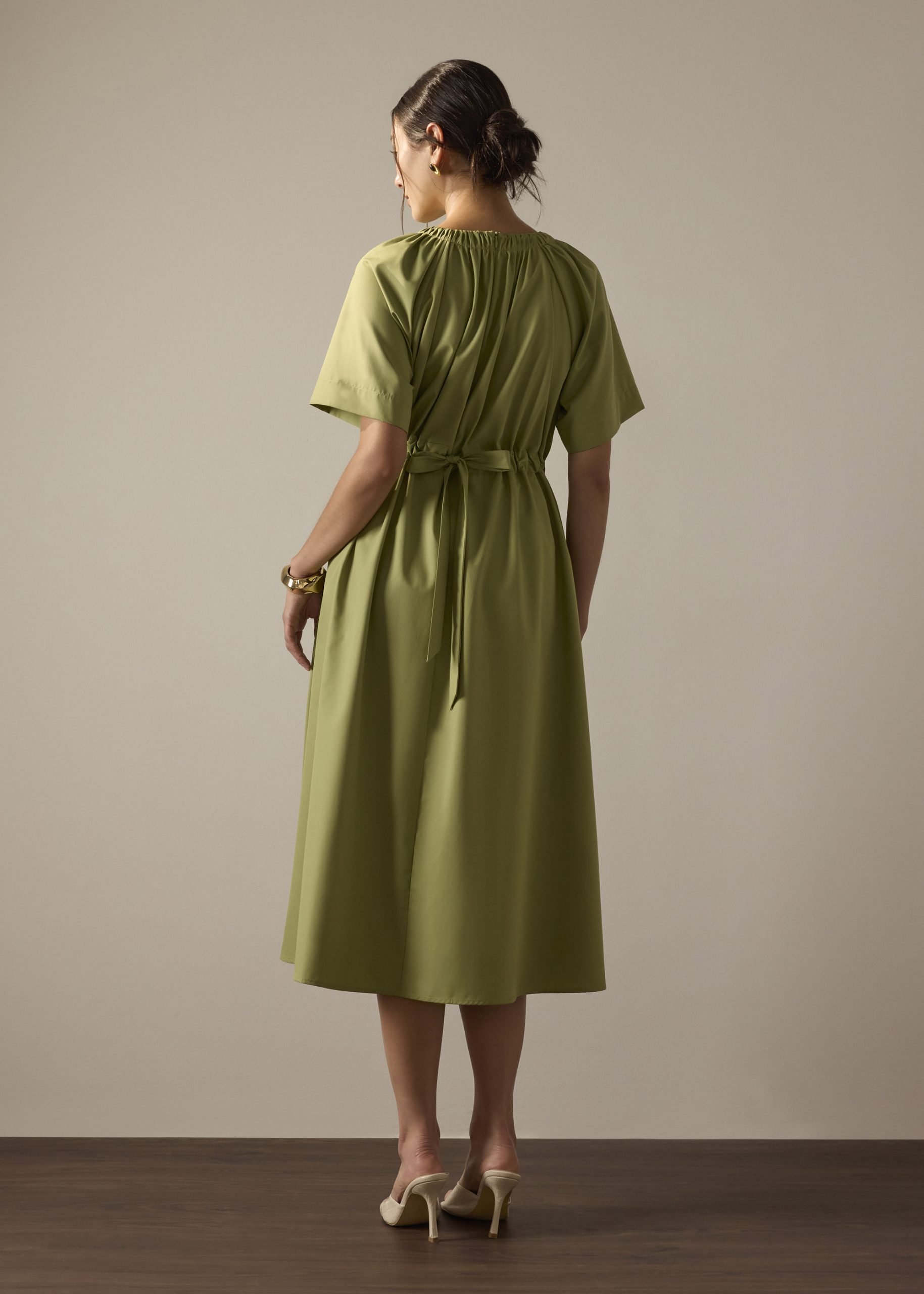 Fit & Flare Midi Dress With Sash - Image 10