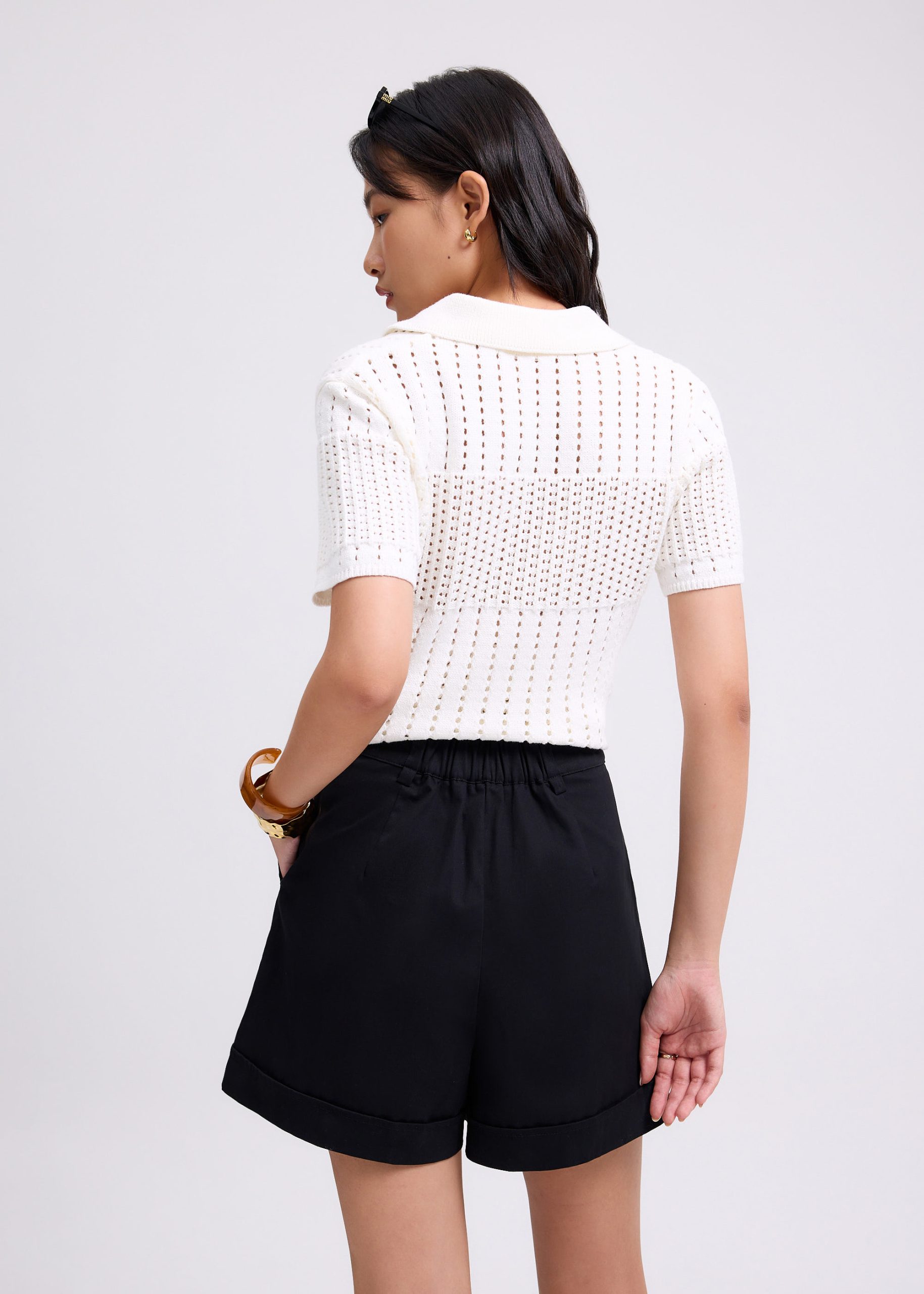 Alyssa Elastic Cotton A-line Shorts - Image 4