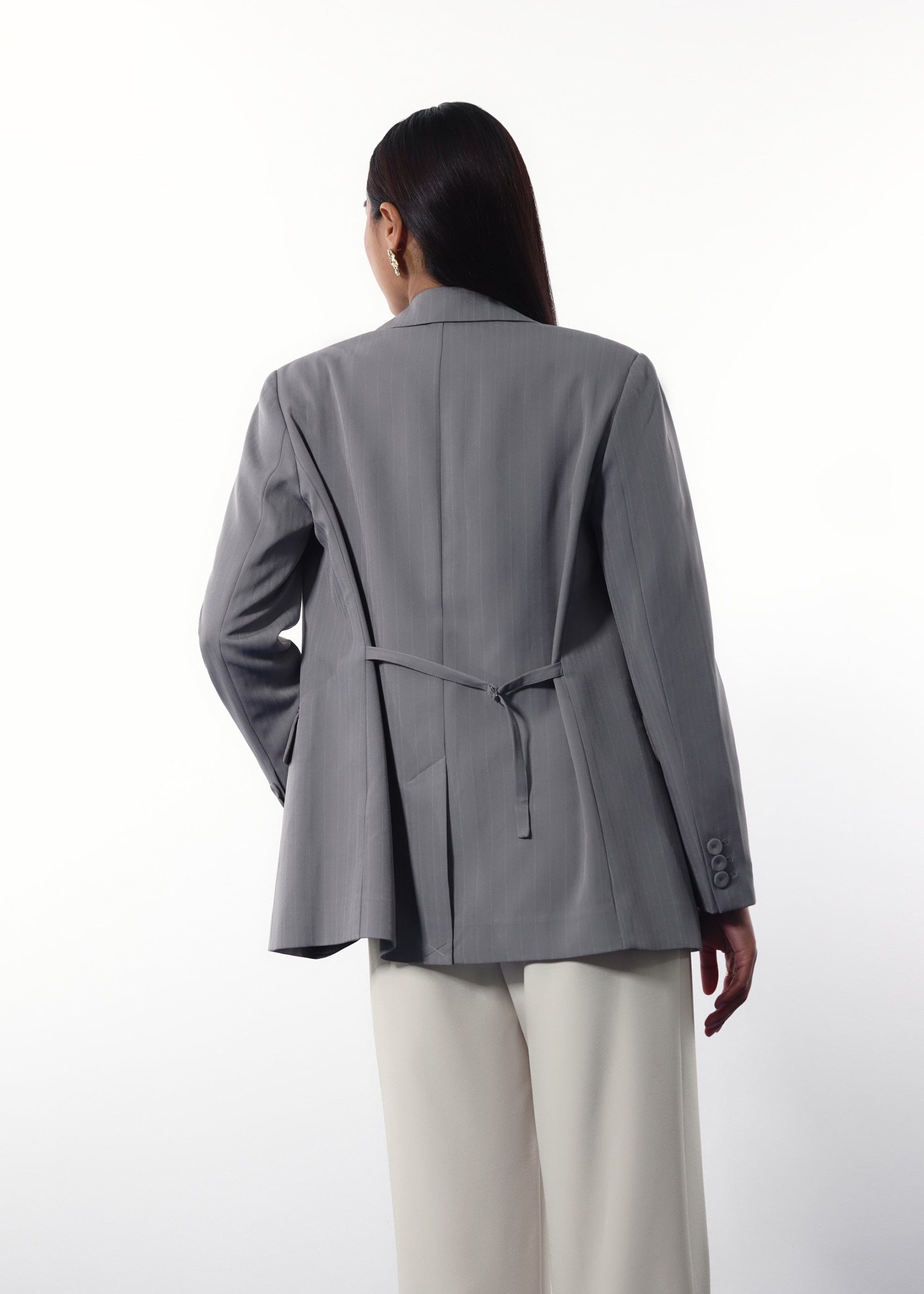 RuchedReady® Rachel Pinstripe Adjustable Waist Blazer - Image 6