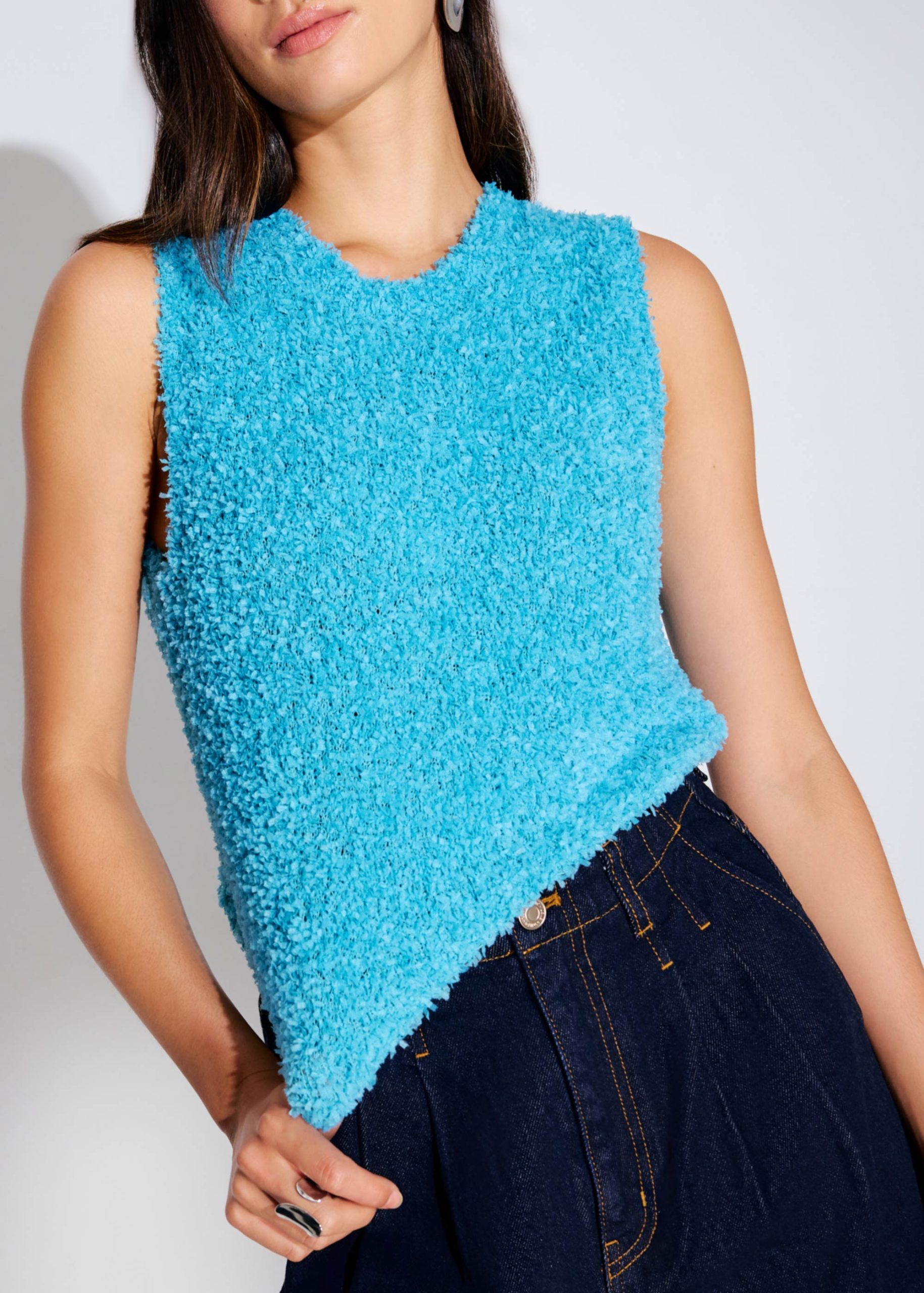 Fuzzy Knit Shell Crop Top - Image 6
