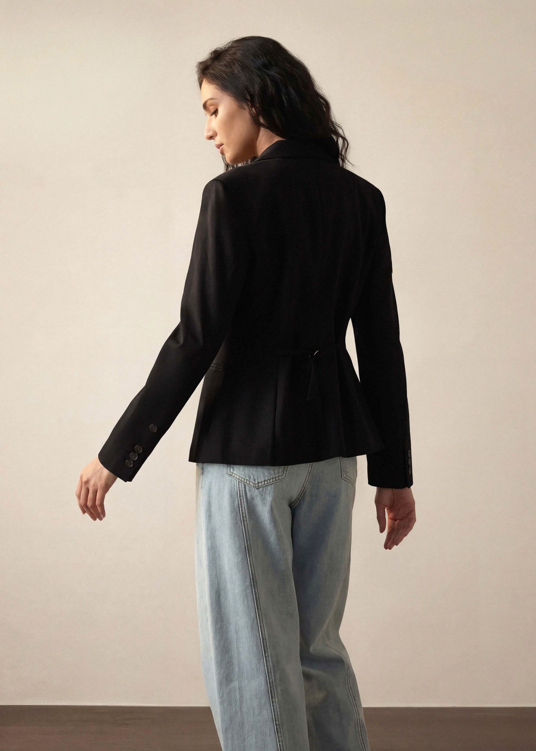 RuchedReady® Bianca Melange Peplum Blazer - Image 6