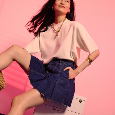 Mia Relaxed Knit Mock Neck Tee