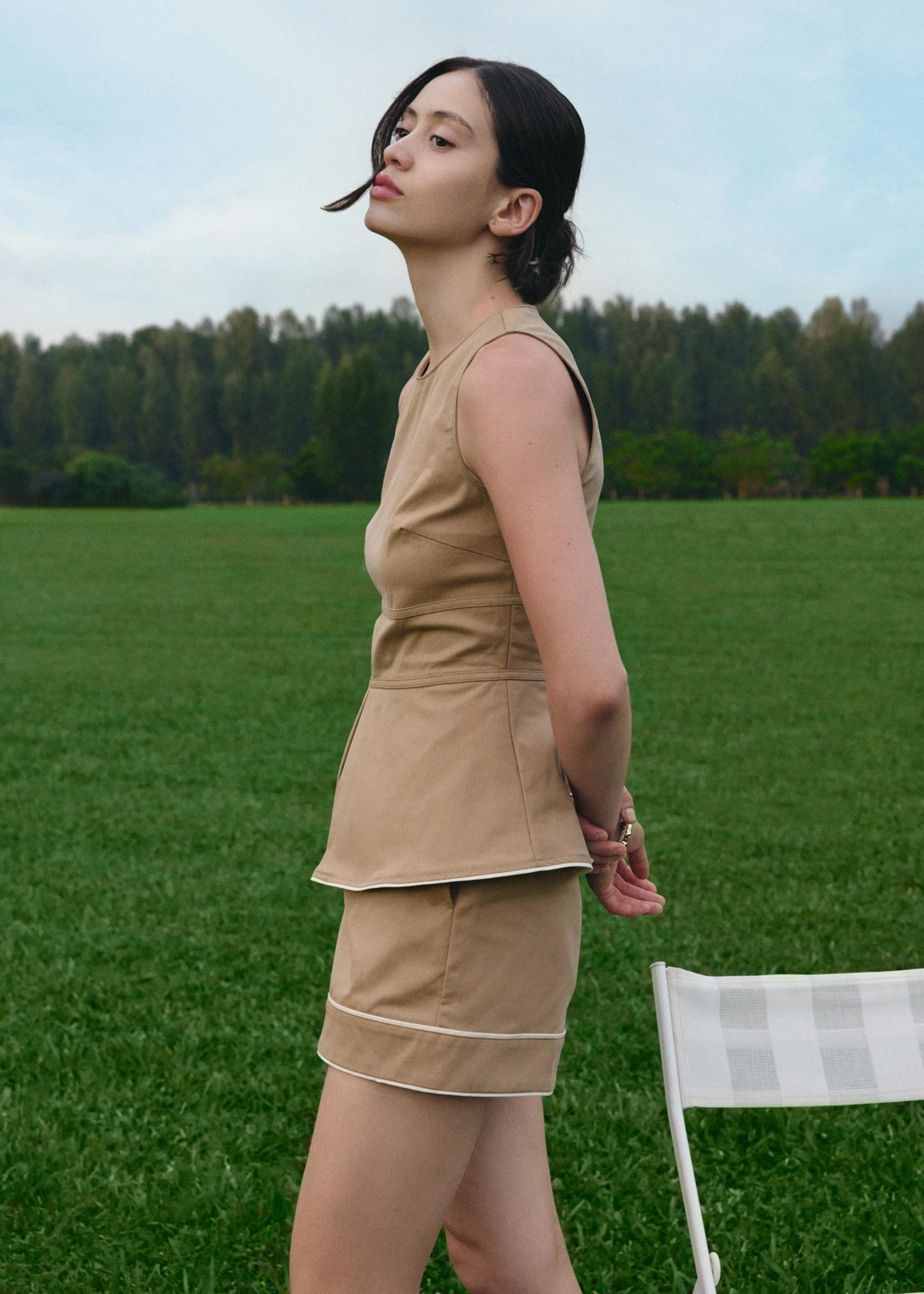 Lyocell Contrast Piping Shorts - Image 2
