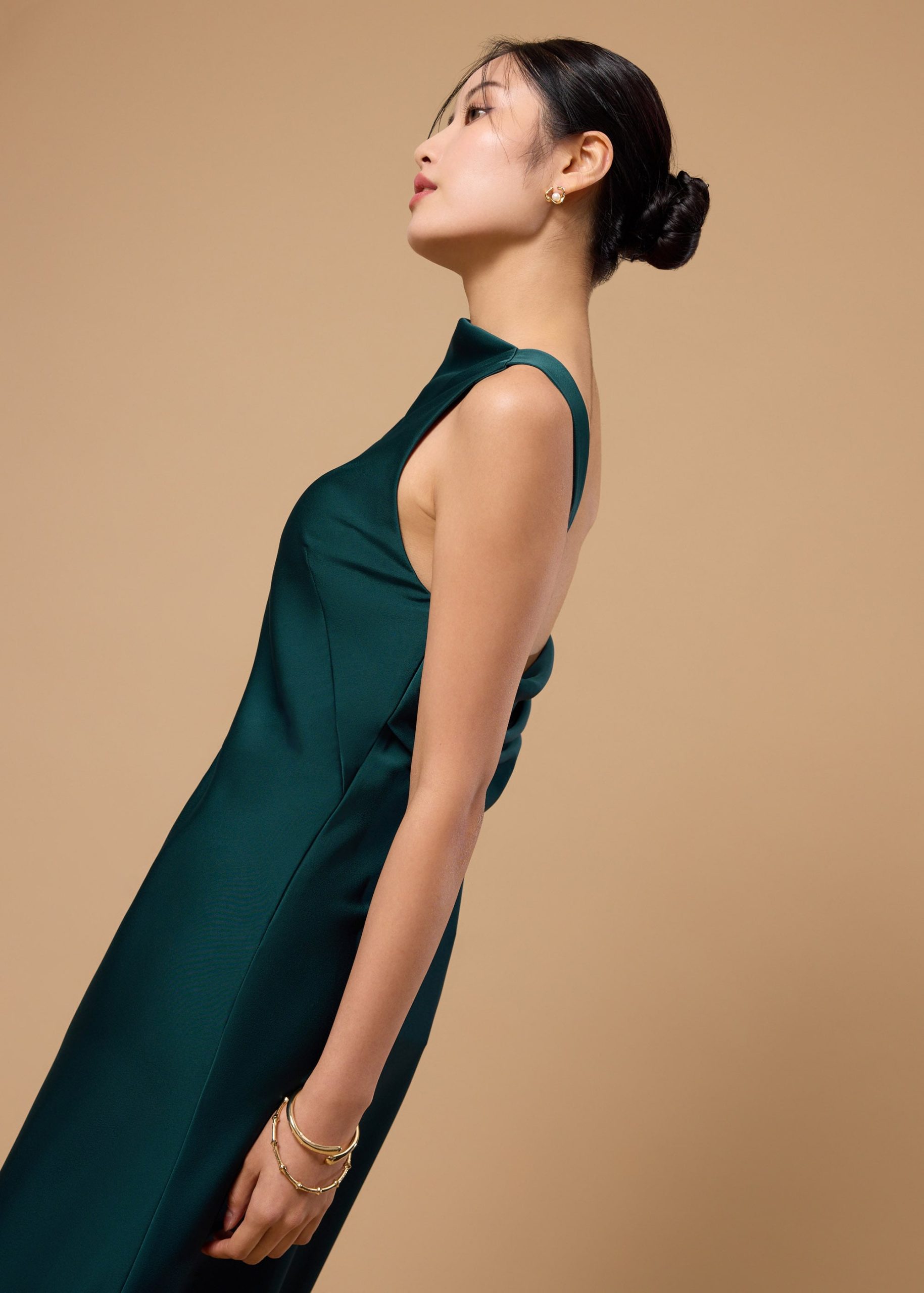 BraFree by LB Satin Cowl Neck Bias Cut Maxi Dress - Image 14