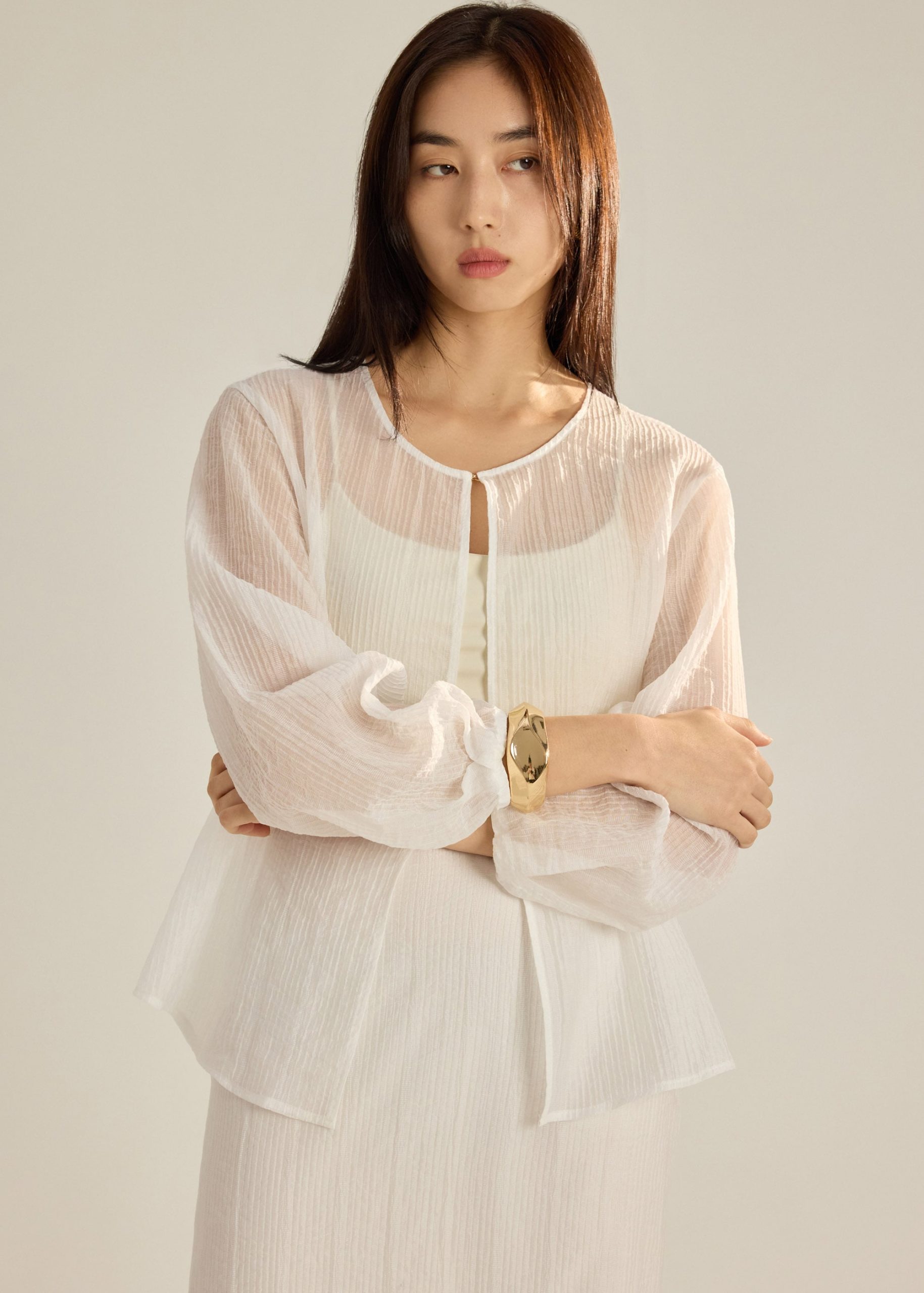 Viv RuchedReady® Sheer Textured Cardigan - Image 8