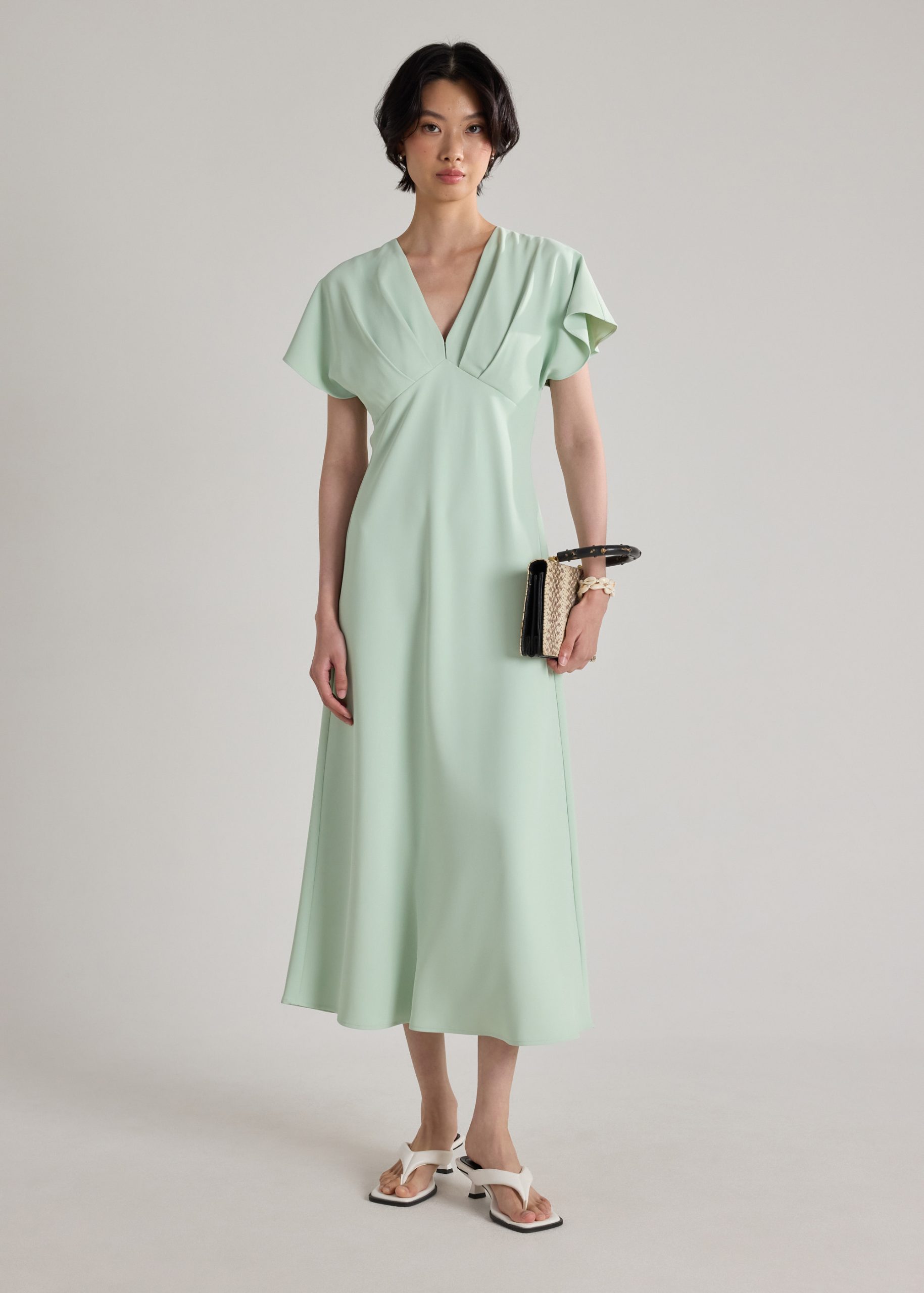 BraFree by LB Crepe Flutter Sleeves Dress - Image 4