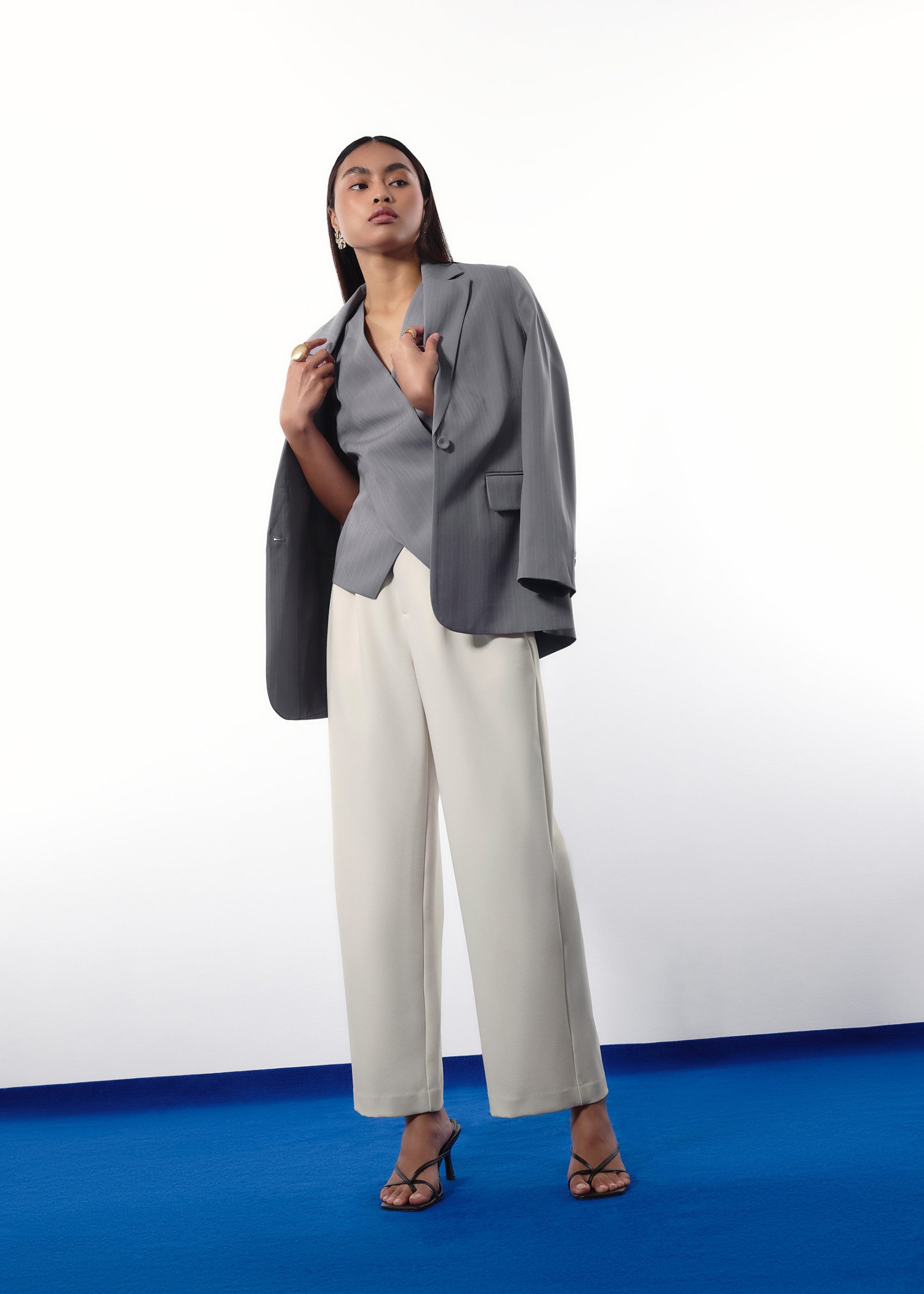 RuchedReady® Rachel Pinstripe Adjustable Waist Blazer - Image 4