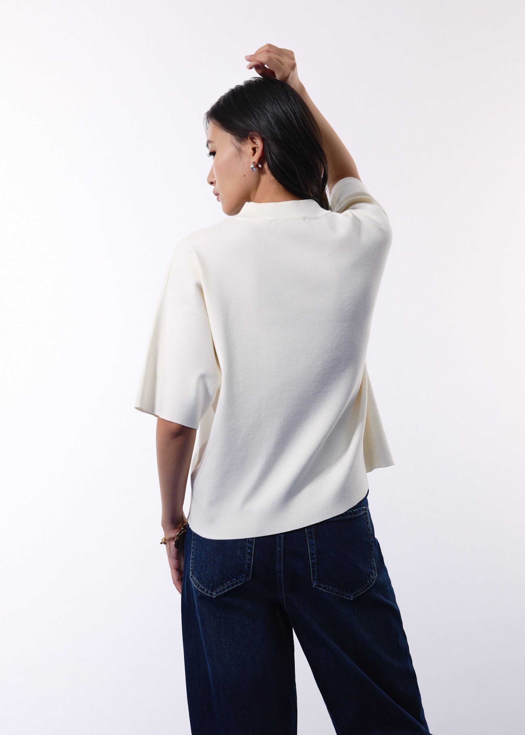 Mia Relaxed Knit Mock Neck Tee - Image 11