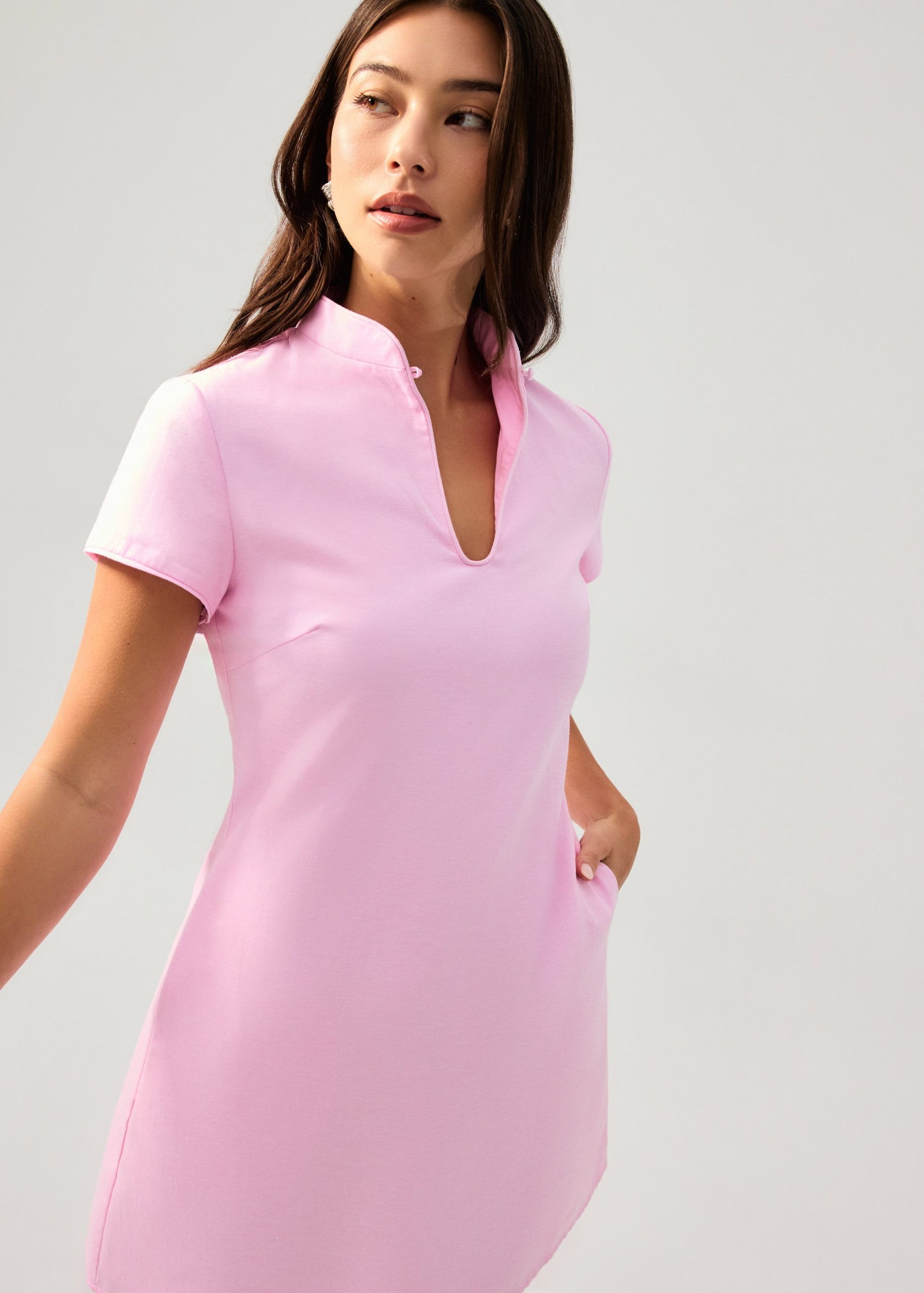 Cotton Shift Mini Cheongsam - Image 2