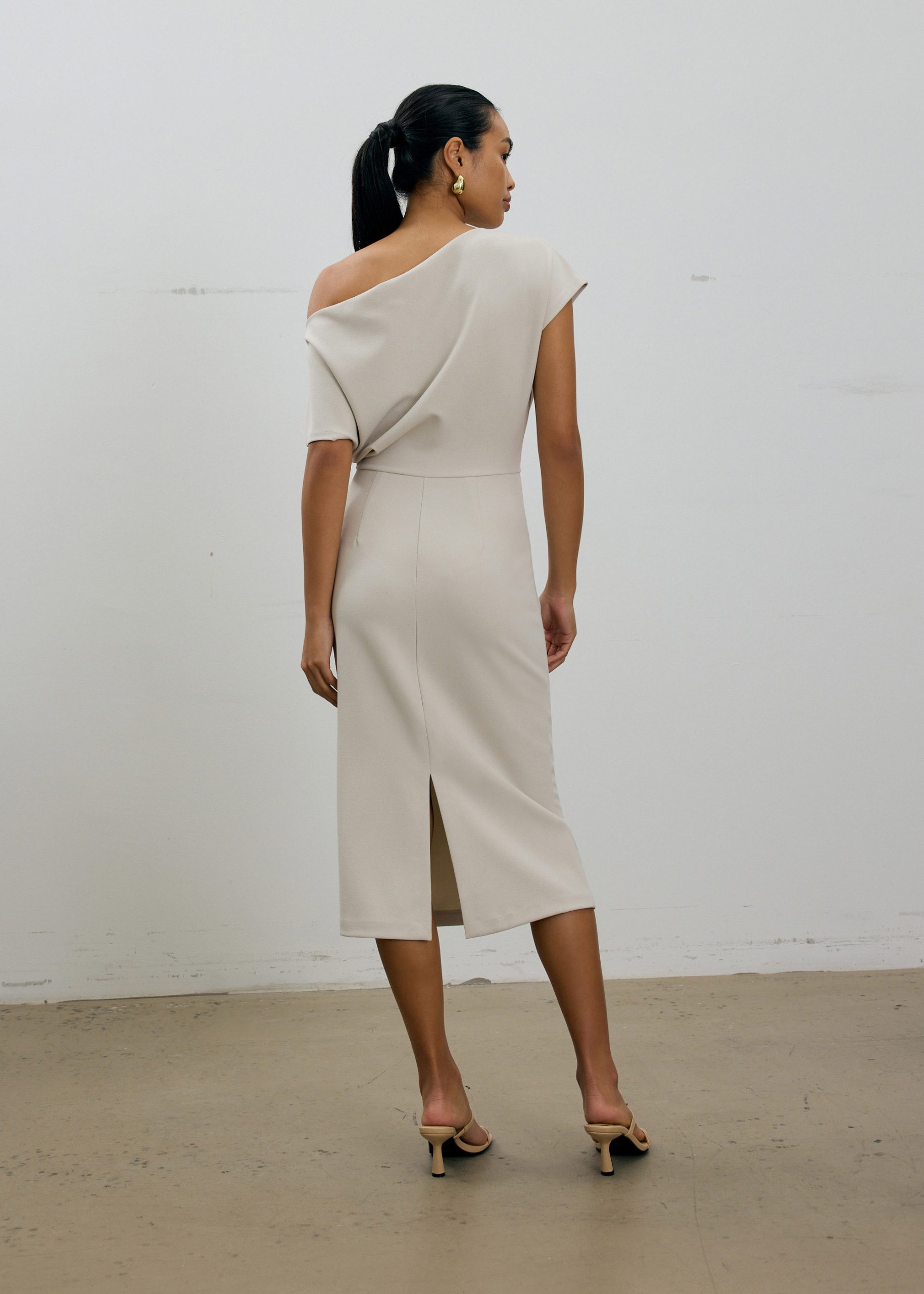 Amala Multi-way Drape Midi Dress - Image 11