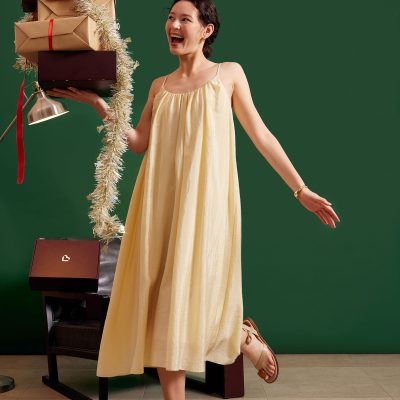 Scoop Neck Trapeze Midaxi Dress