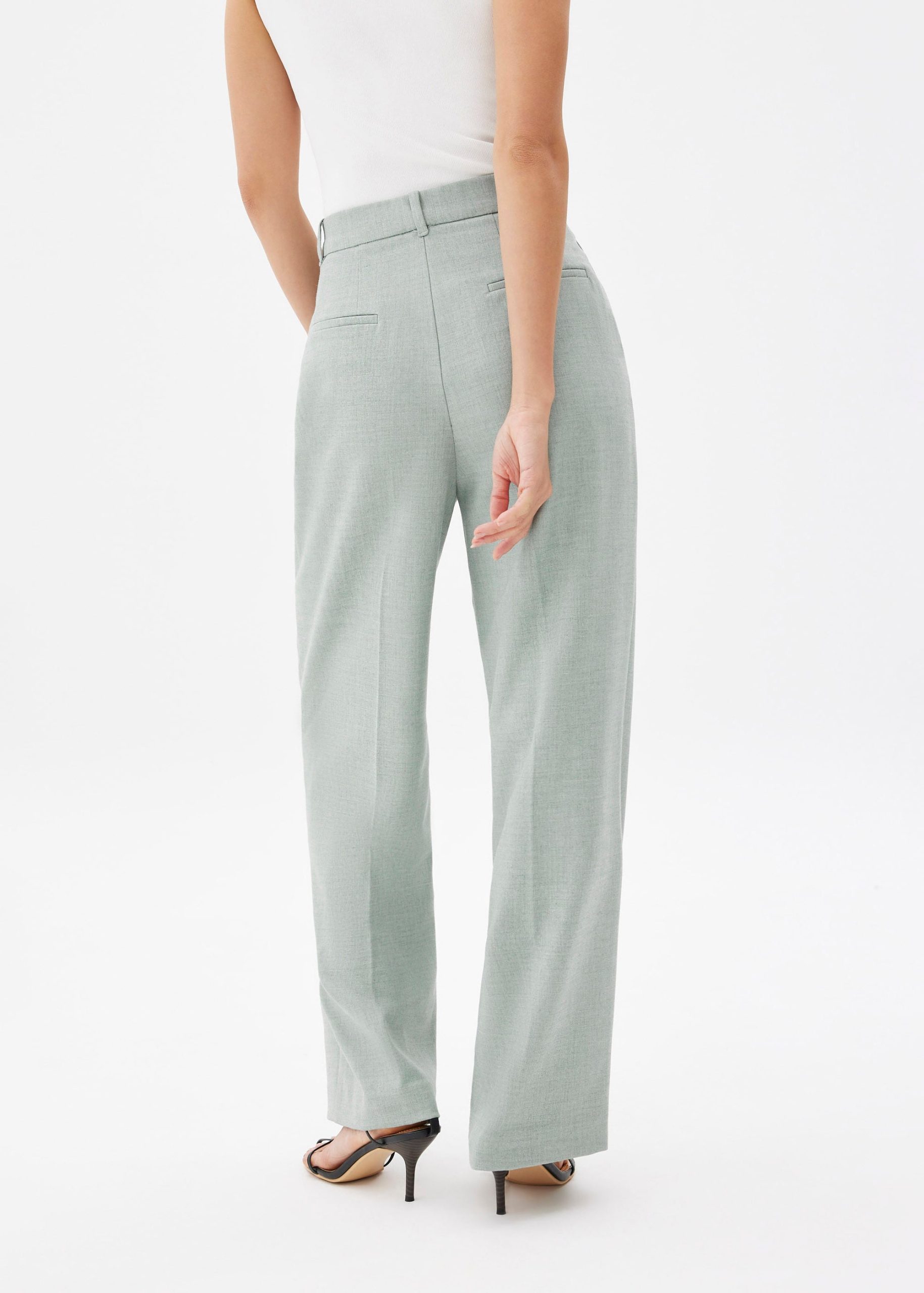 Lana Relaxed Melange Tailored Pants - Image 15