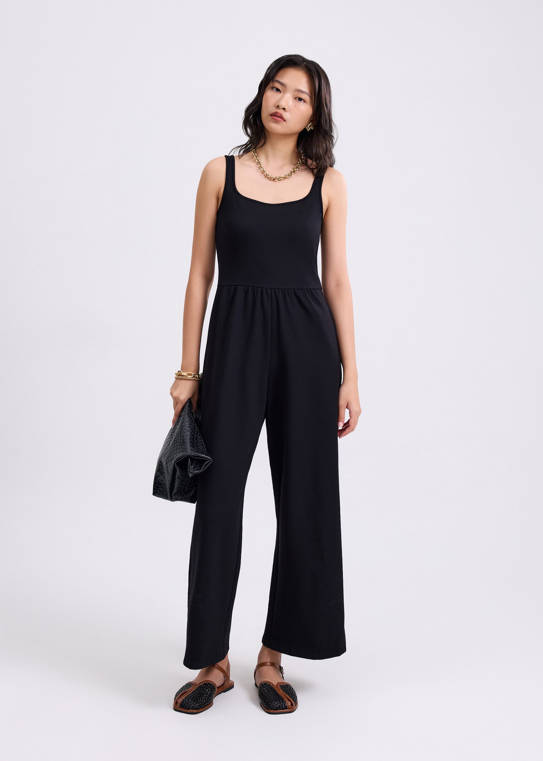Leggy??Elastic Jersey Square Neck Jumpsuit - Image 5
