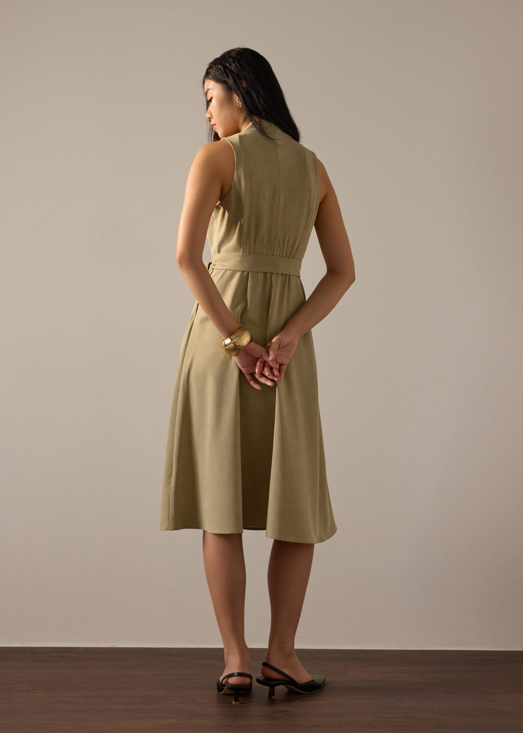 Margie Melange V-neck Fit & Flare Midaxi Dress - Image 11