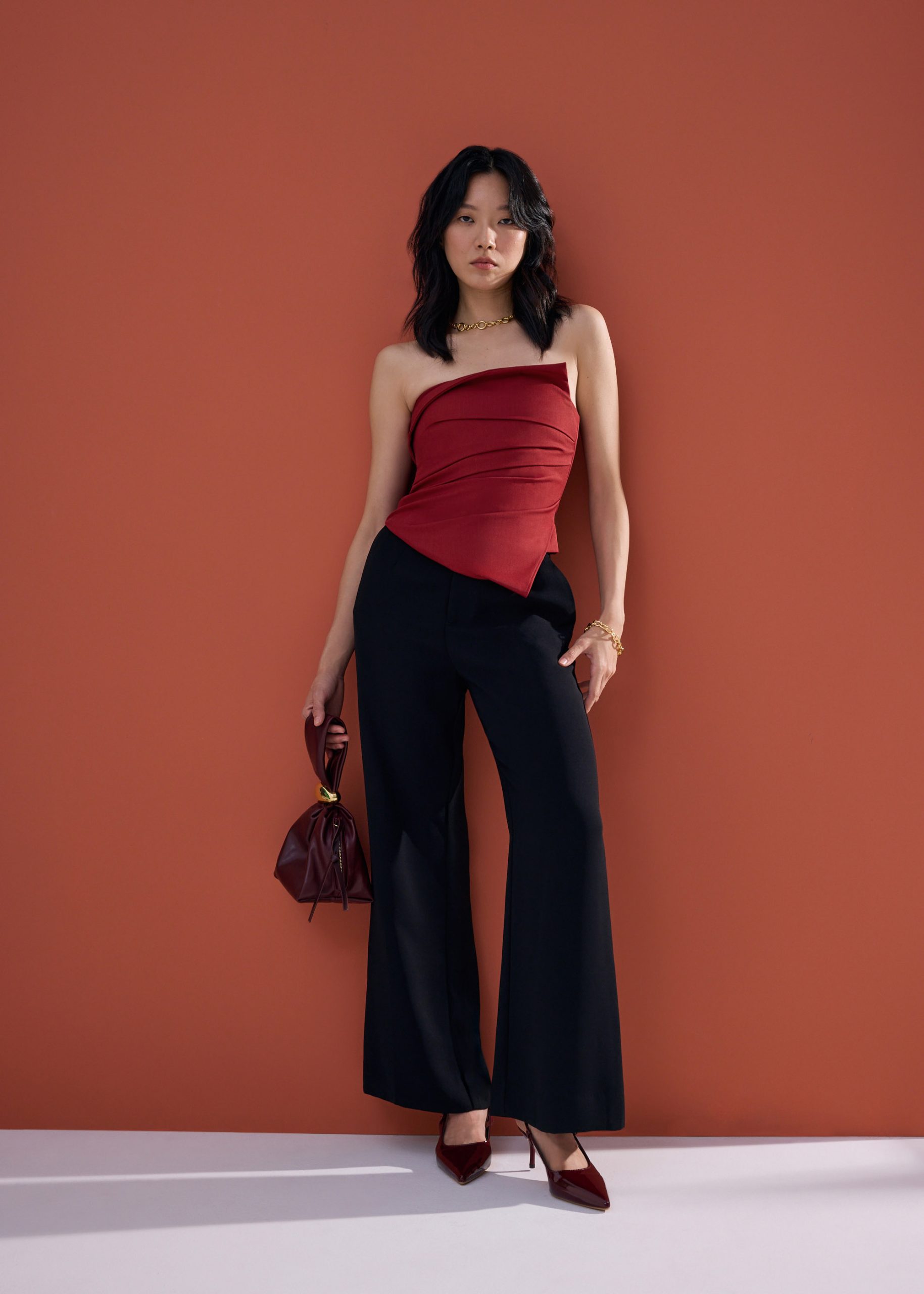 Sarita Asymmetric Pleated Tube Top - Image 19